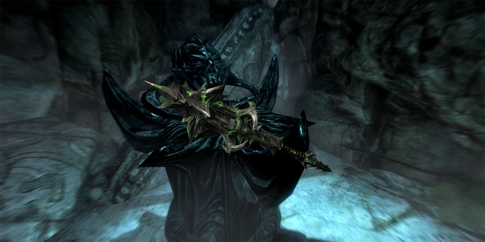 Skyrim Mace of Molag Bal on its pedestal