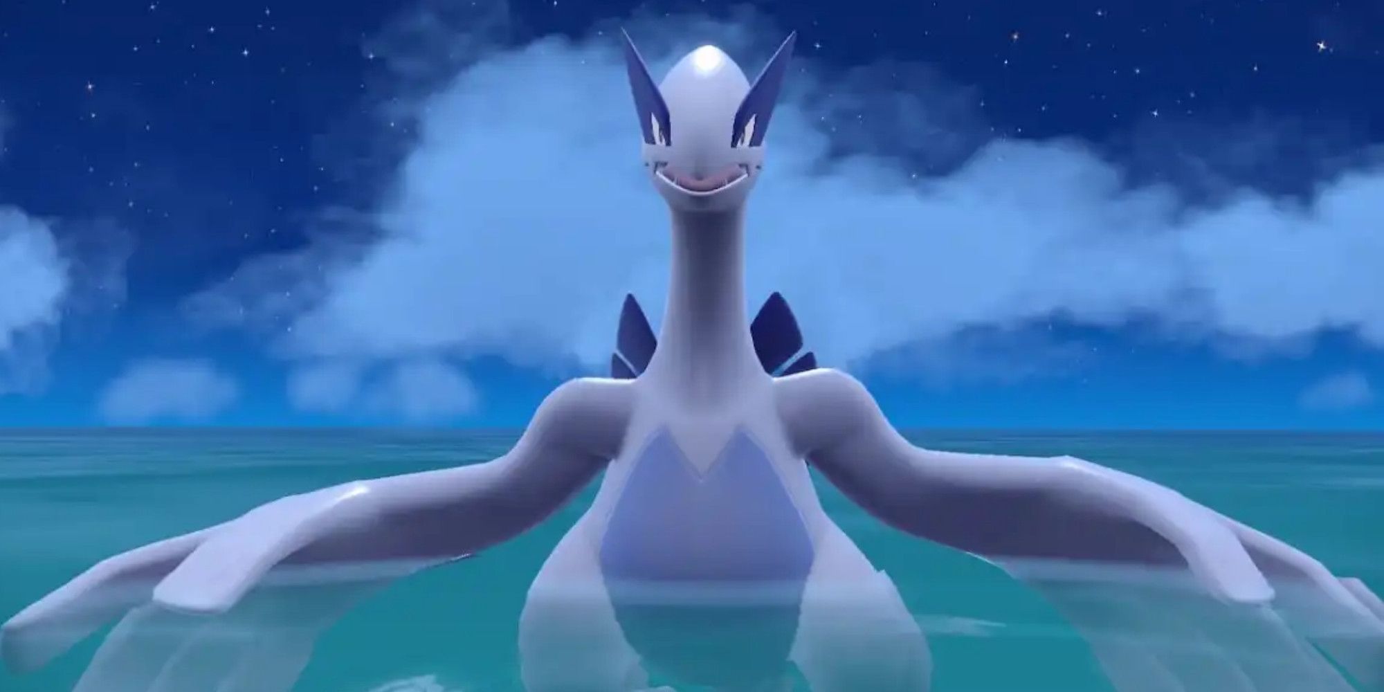 Lugia swimming in the ocean in Pokemon Scarlet & Violet