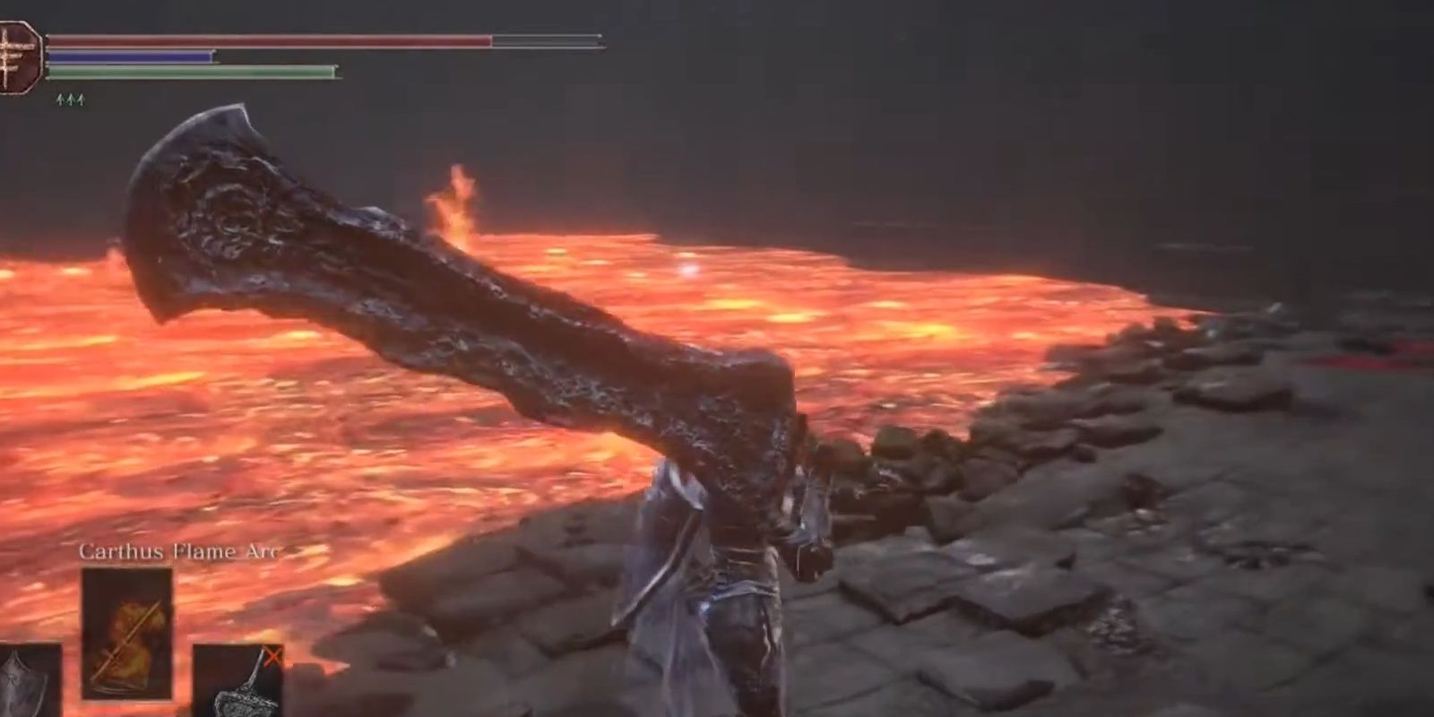 Character wields the Fume Great Sword After acquiring it