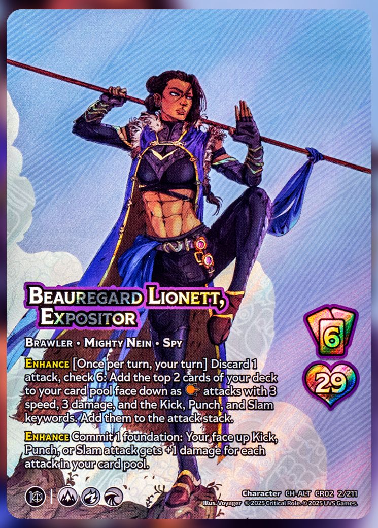 Beauregard Lionett, Expositor foil