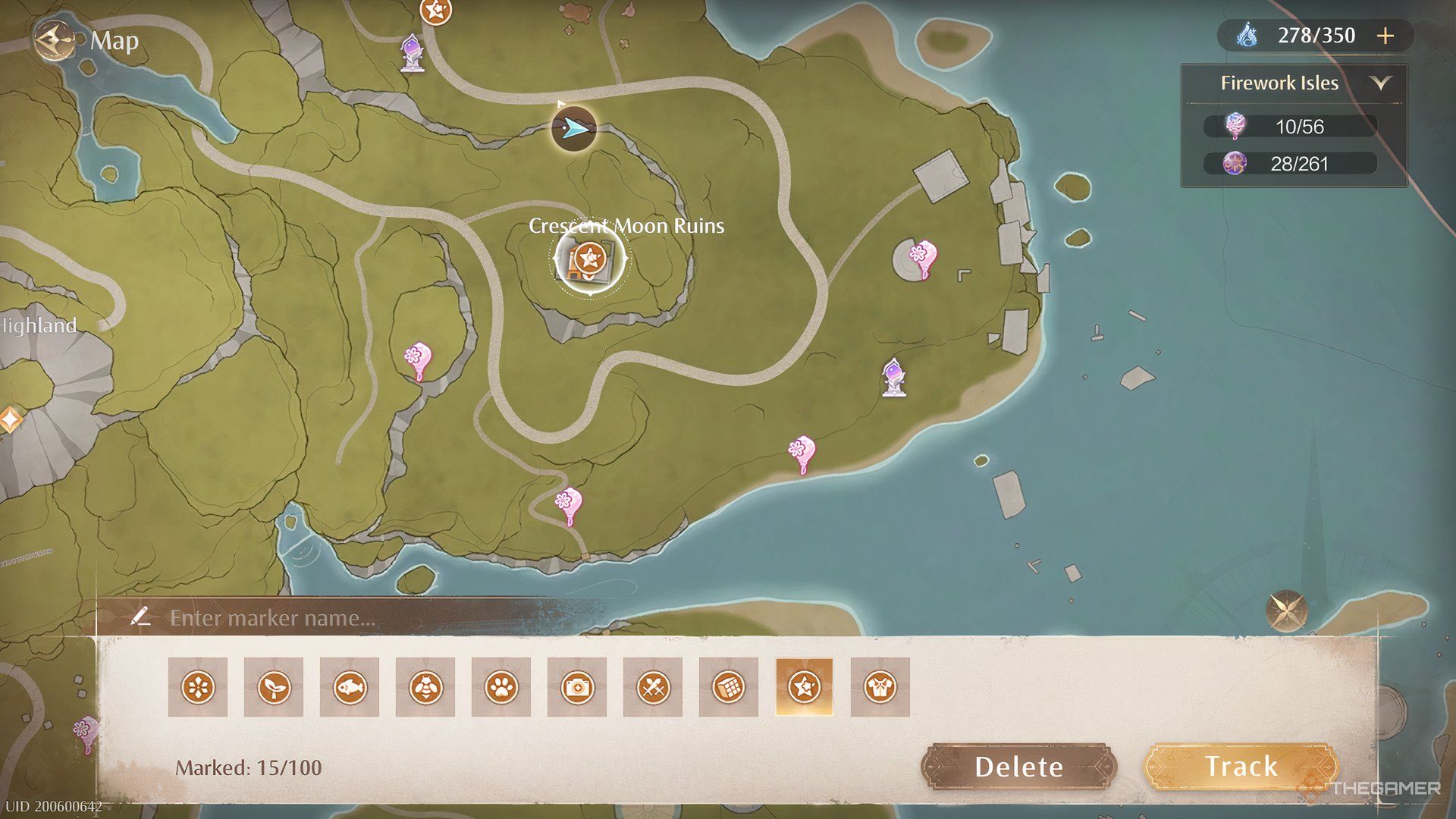 The Location of the launcher is shown in Crescent Moon Ruins in Infinity Nikki.