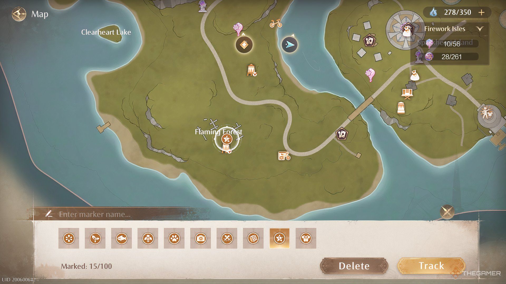 The Location of the launcher in Flaming Forest is shown in Infinity Nikki.