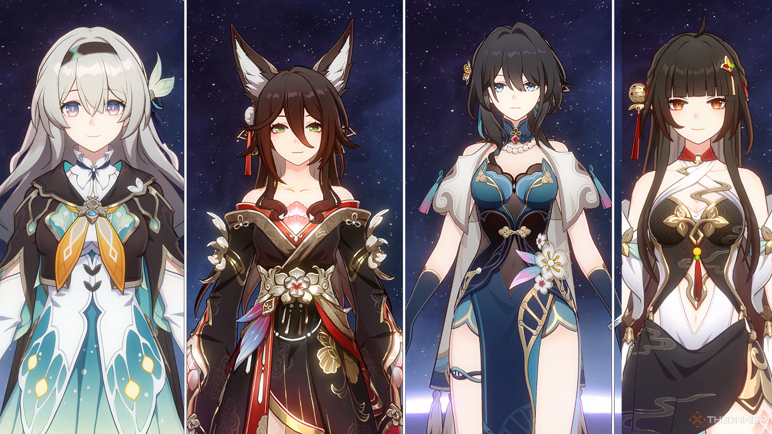 Firefly, Fugue, Ruan Mei, and Lingsha in a team in Honkai Star Rail.