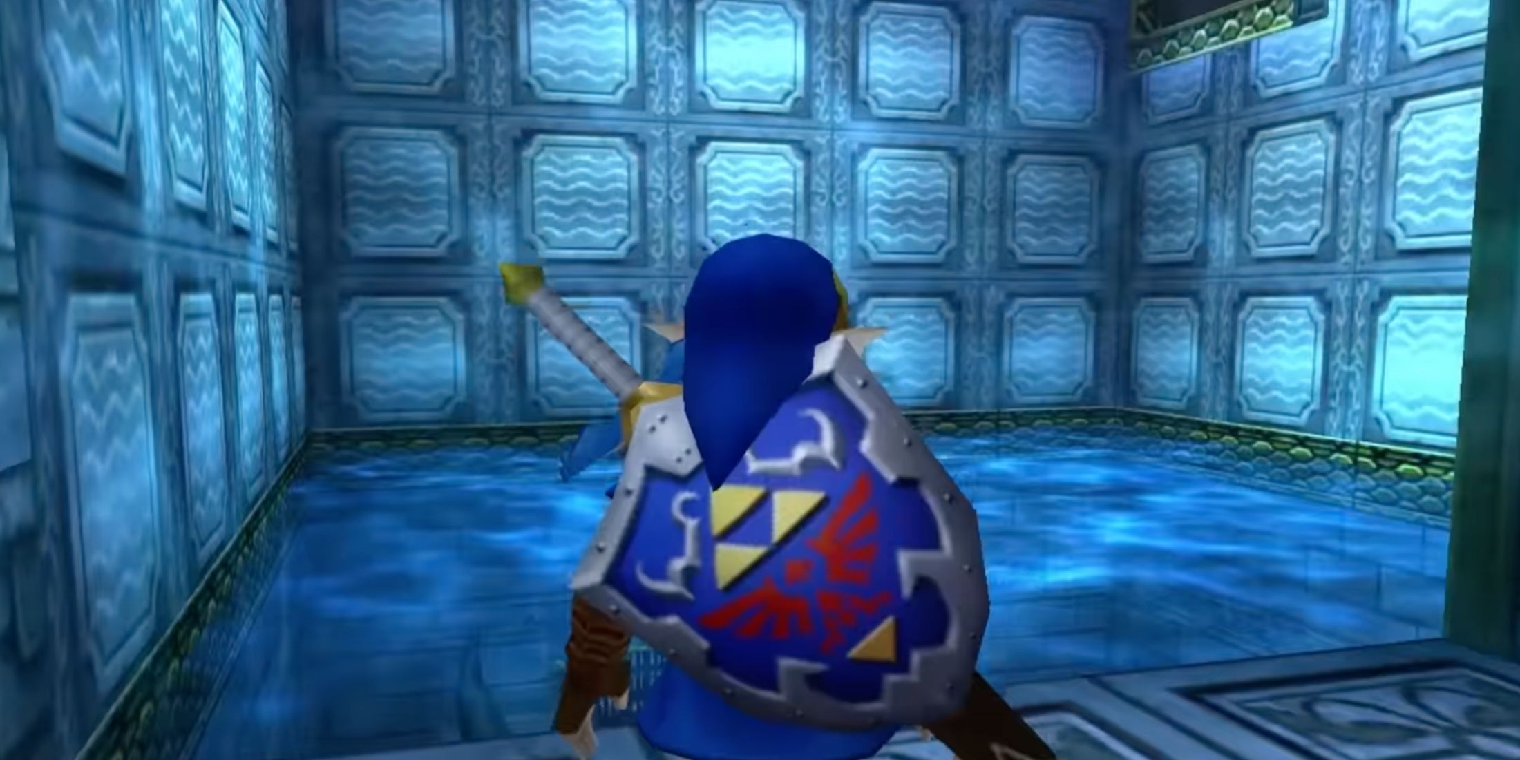 Link in the Water Temple in The Legend of Zelda: Ocarina of Time