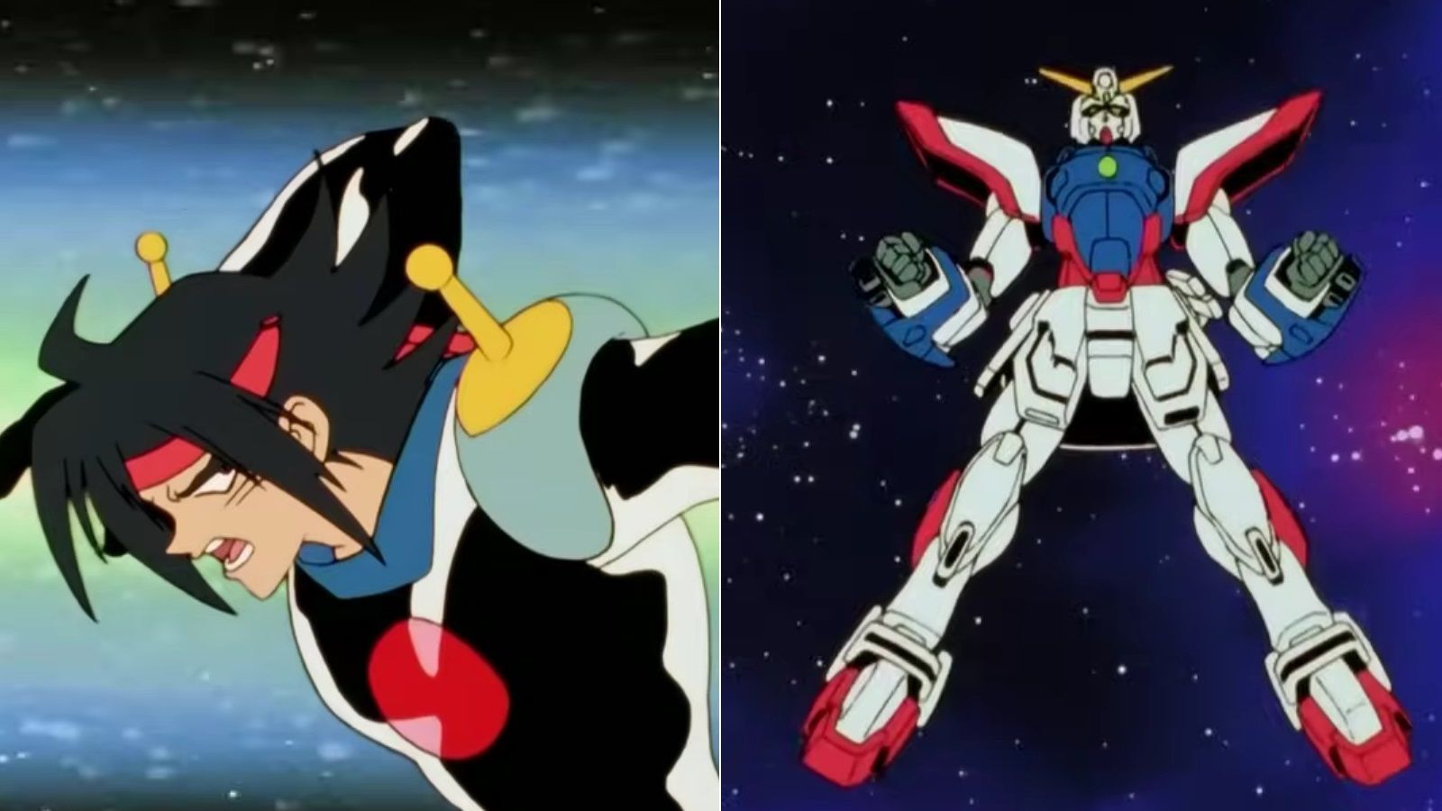 Neo Japan pilot Domon Kasshu prepares to unleash his signature move in the Shining Gundam.