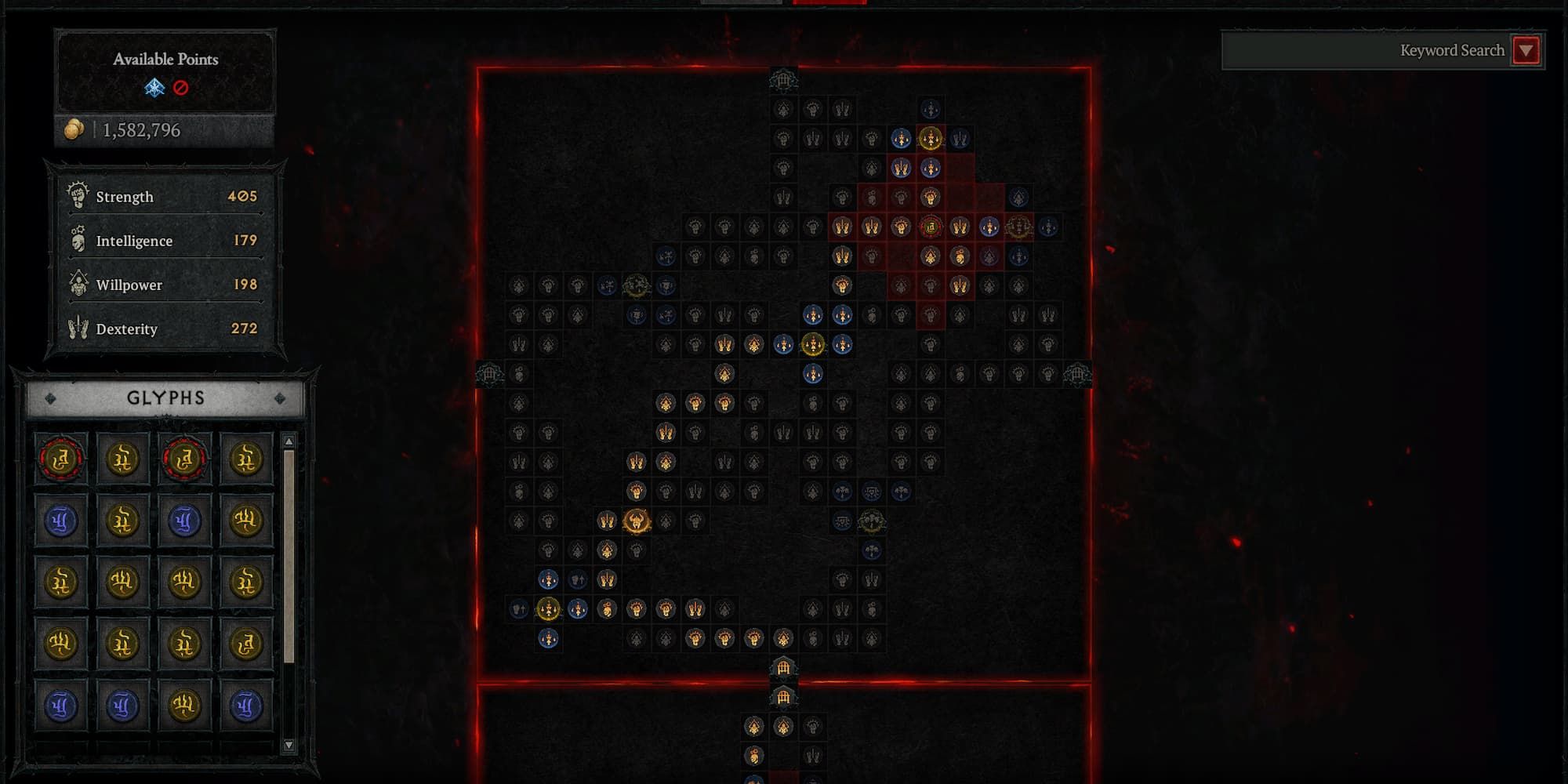 The Hemorrhage Paragon Board in Diablo 4