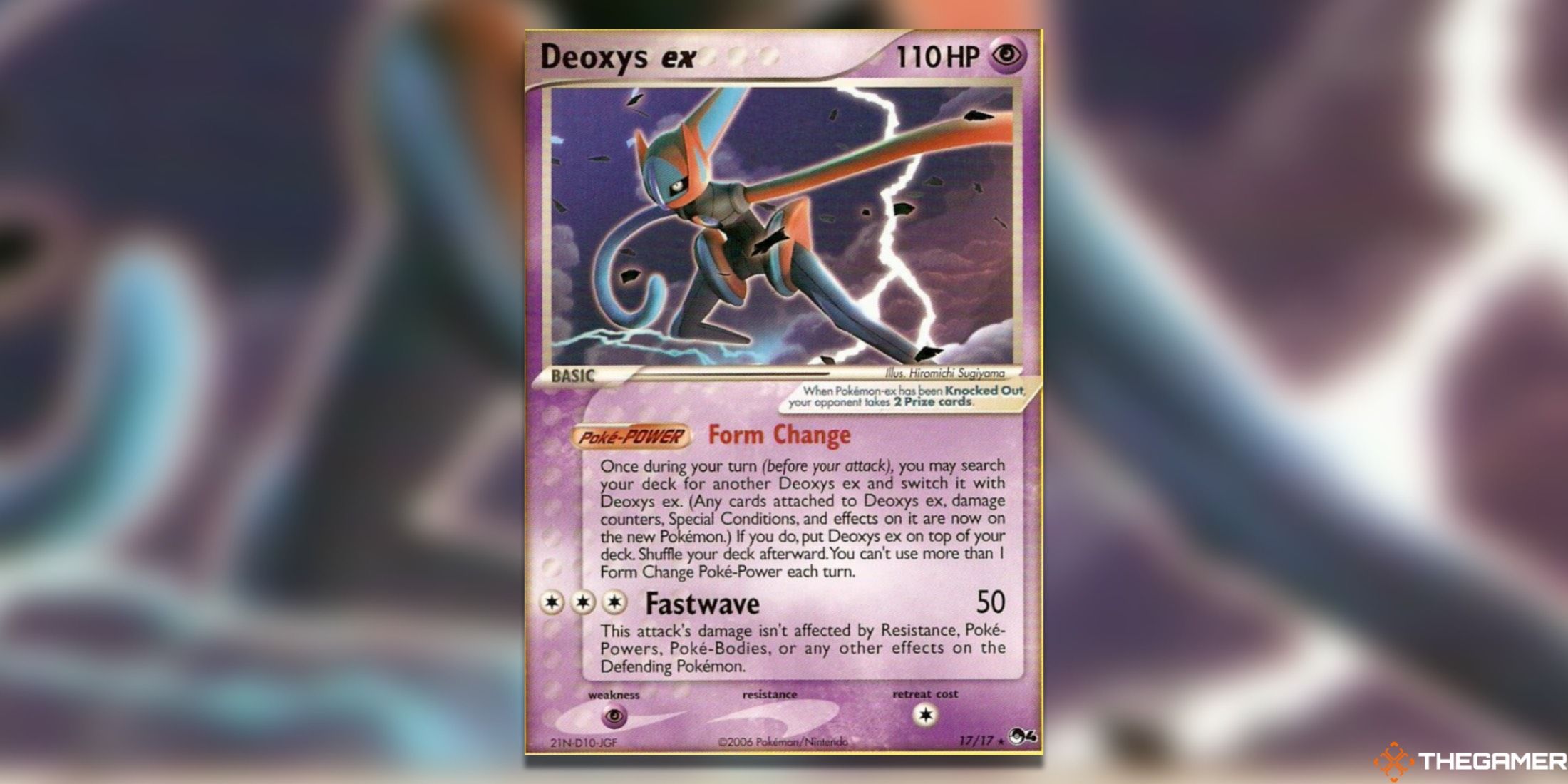 The POP Series 4 Deoxys ex from the Pokemon TCG.