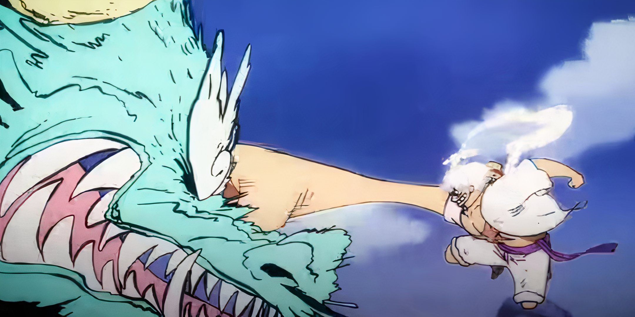 An image of Luffy punching Kaido.