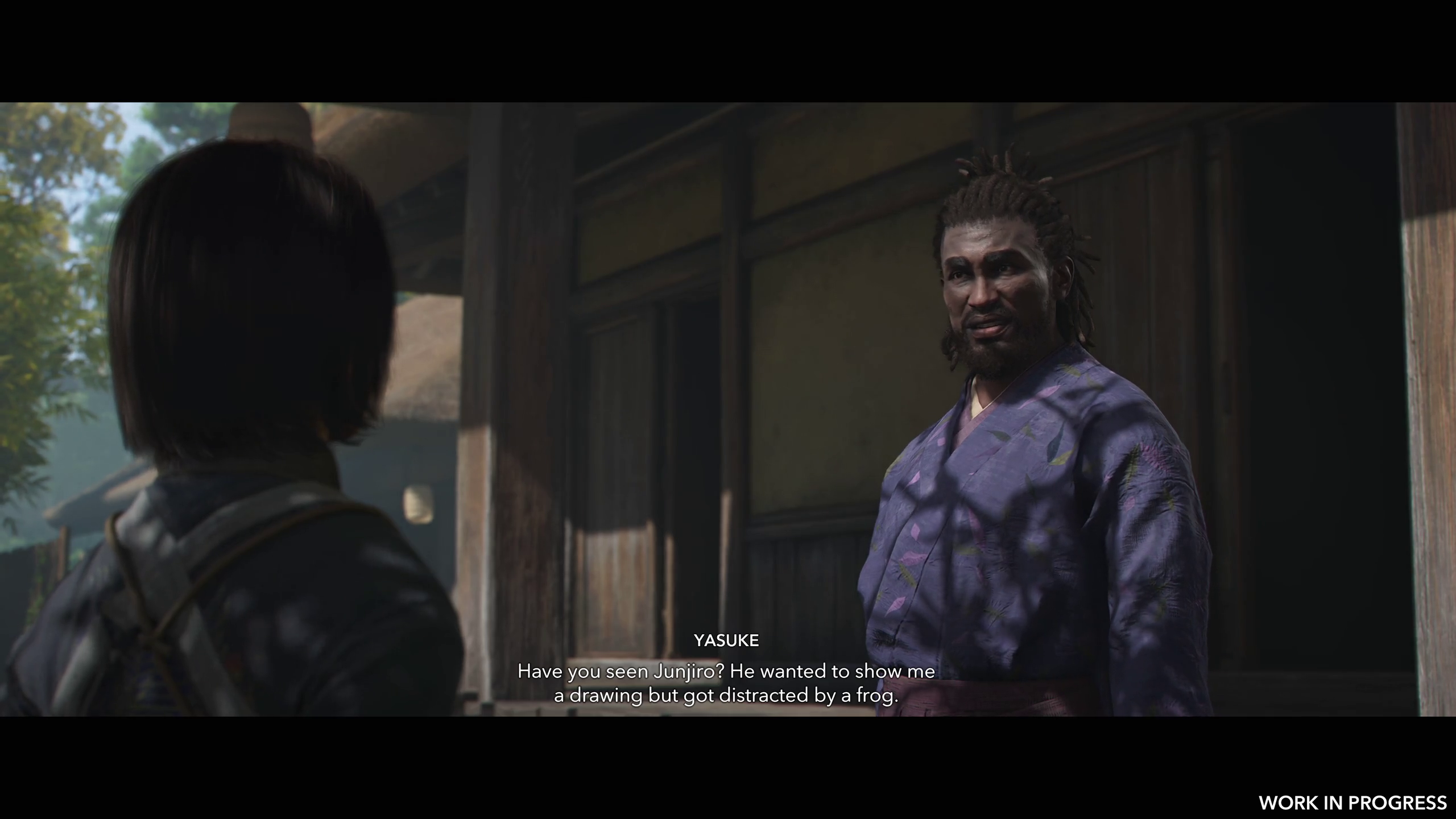 Naoe and Yasuke talk in The Hideout in Assassin's Creed Shadows