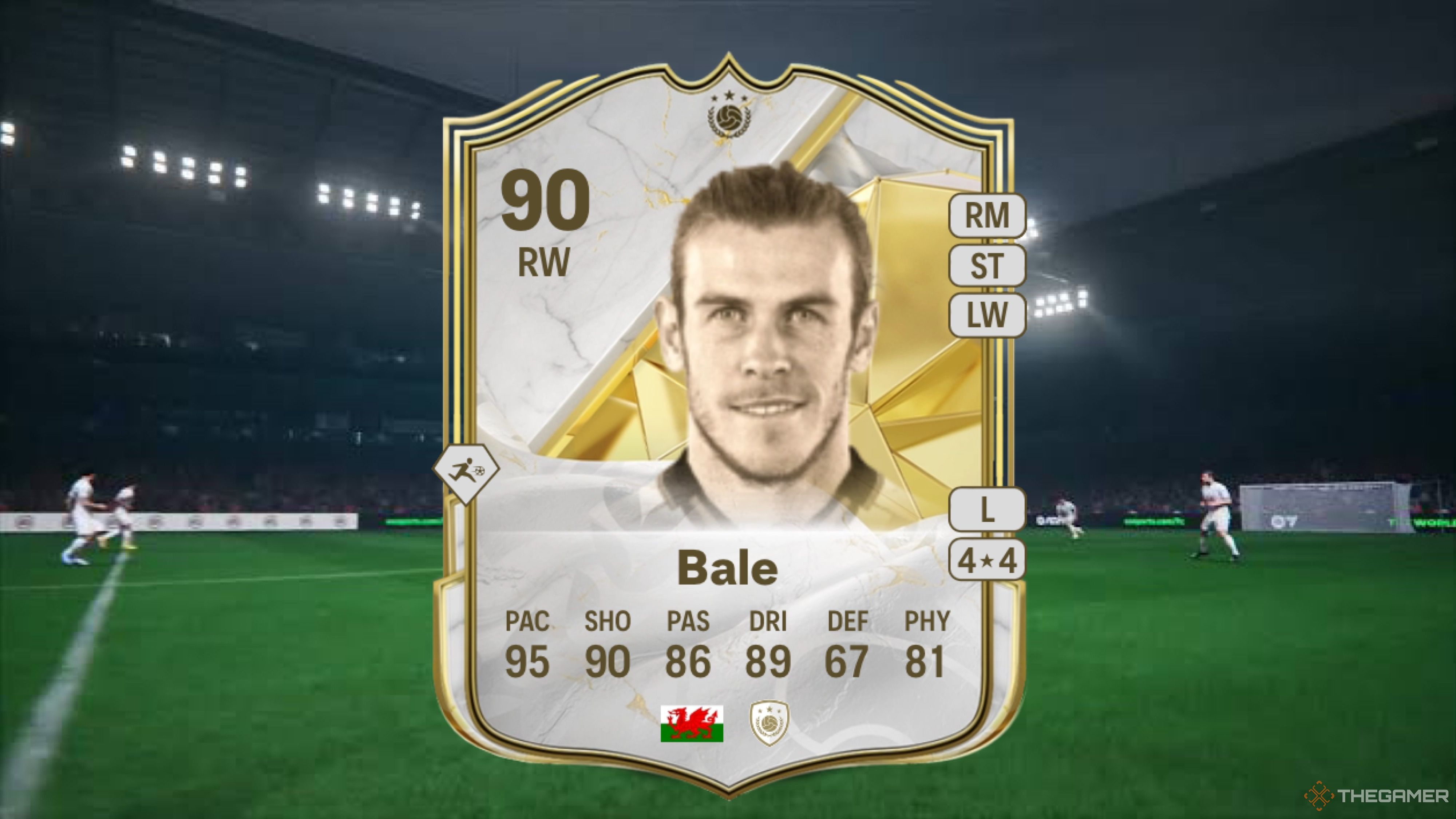 Image showing Bale card against a faded pitch background.