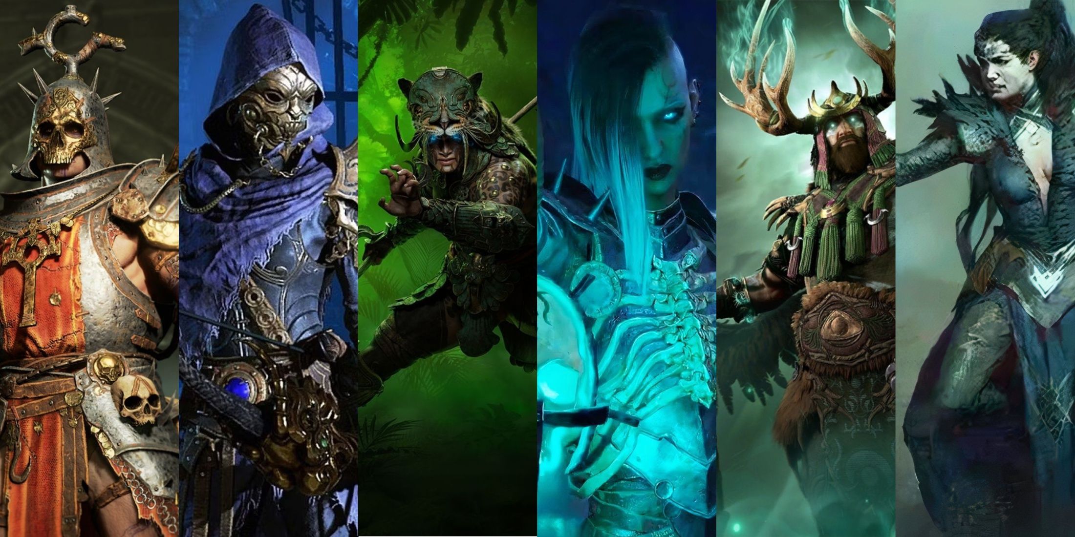 Diablo 4 Vessel of Hatred all classes portrait collage