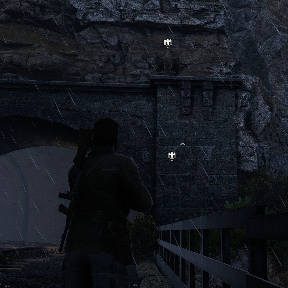 A stone eagle in Sniper Elite Resistance's Devil's Cauldron 2