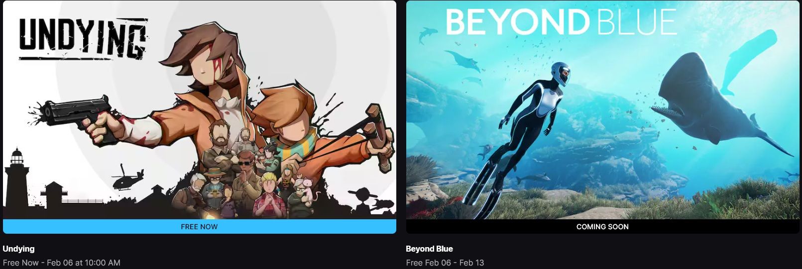 epic games store free games beyond blue