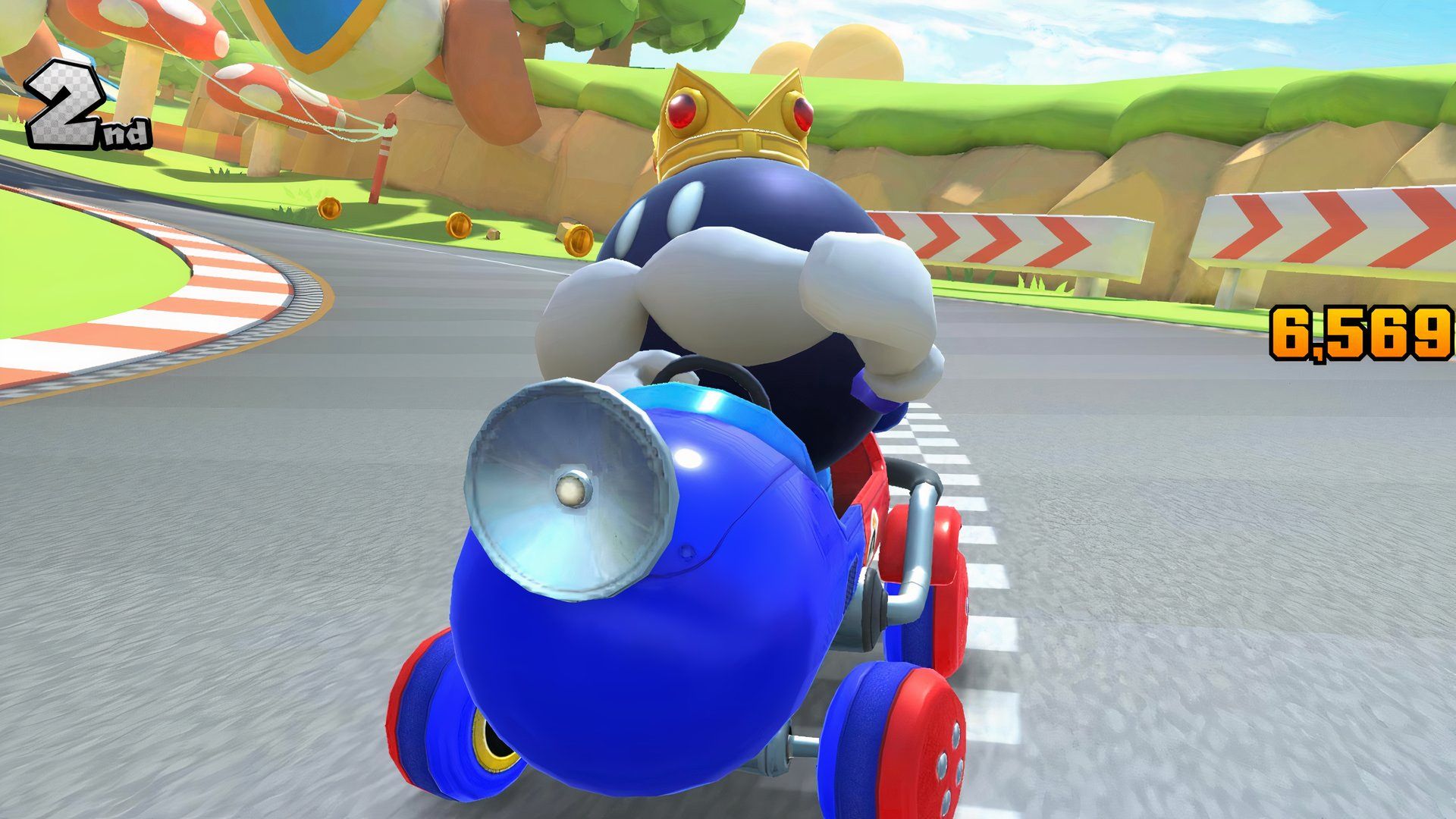 King Bob-Omb racing in Mario Kart Tour.