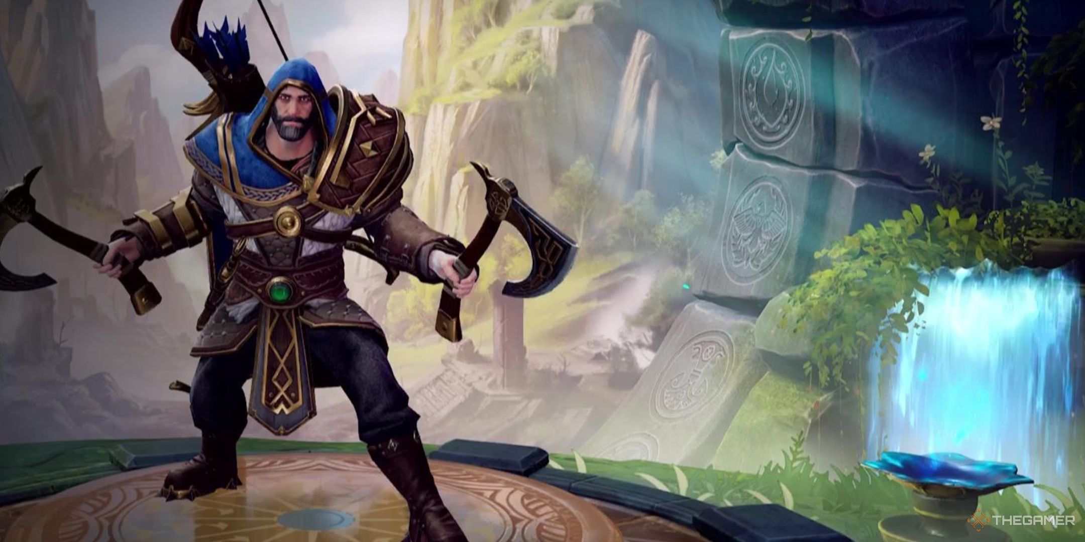 Ullr stands on a pedestal in Smite 2.