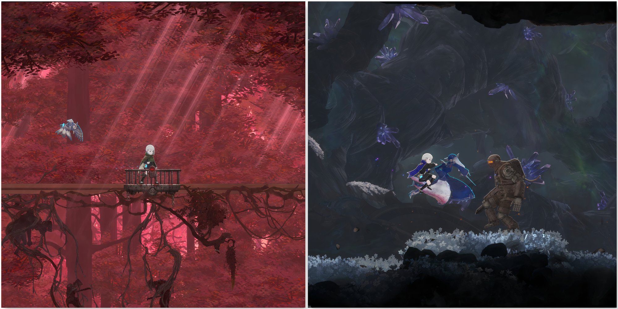 Exploring the Crimson Forest and Fighting enemies in Ender Magnolia Bloom in the Mist