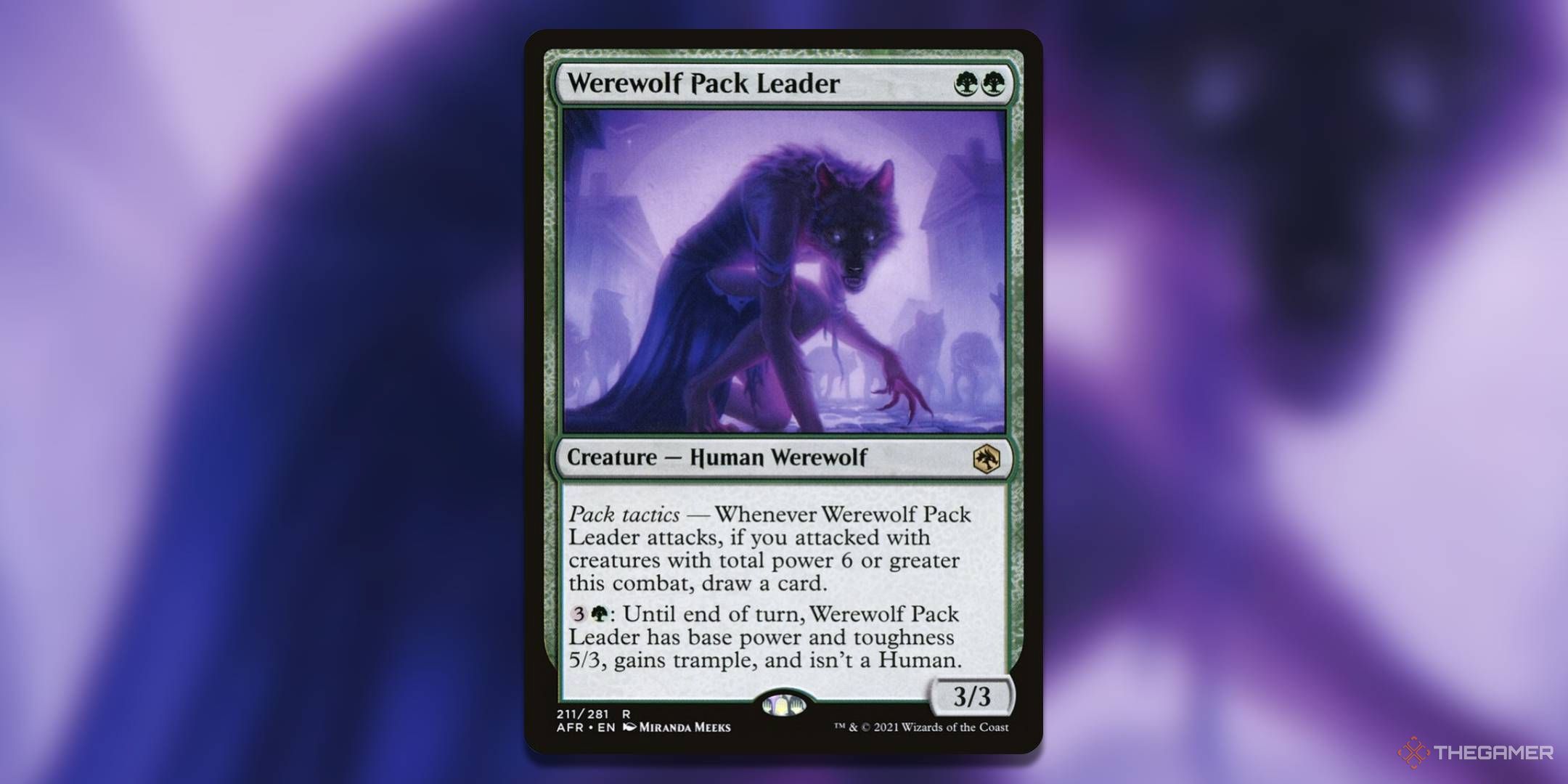 The Werewolf Pack Leader card, from Adventures in the Forgotten Realms.