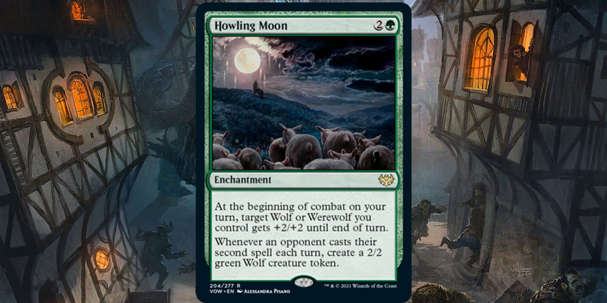 The Howling Moon card, from Innistrad: Crimson Vow.