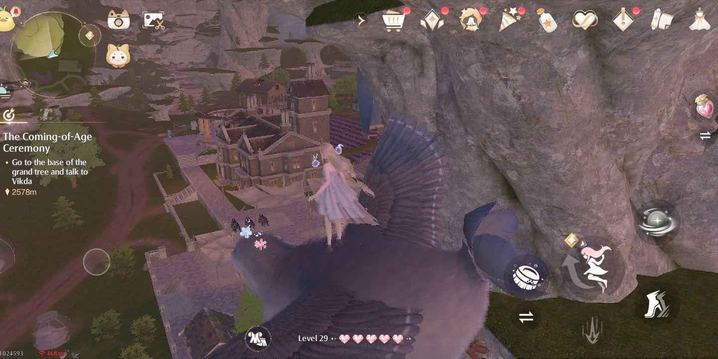 Image of Nikki riding the Sky Monarch in Infinity Nikki