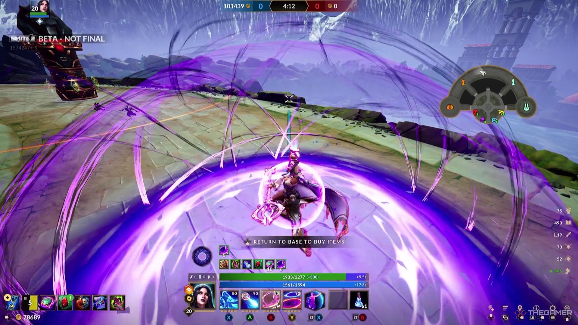 Hecate gives herself a shield with her Repel Magic ability in Smite 2.