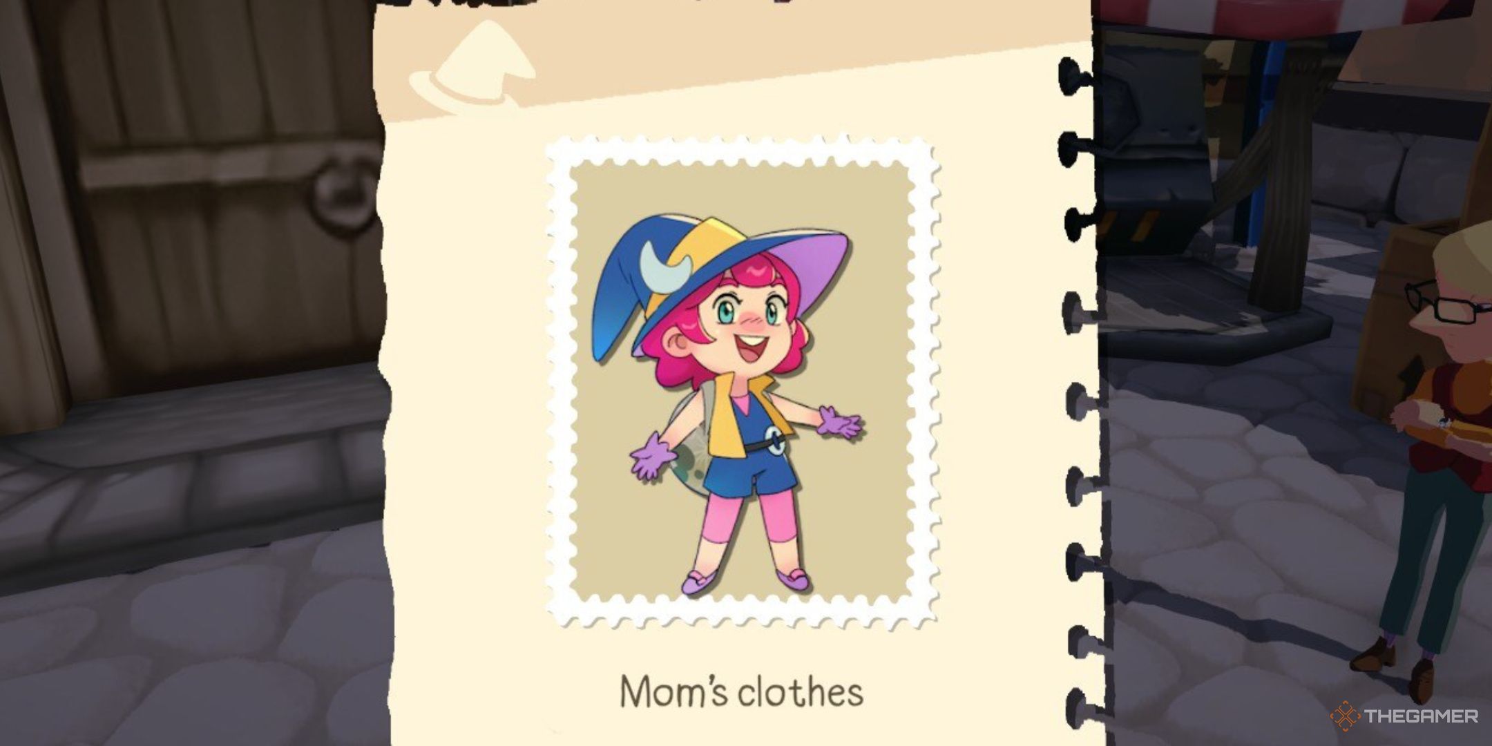 The Mom's Clothes Stamp in Mika and the Witch's Mountain.