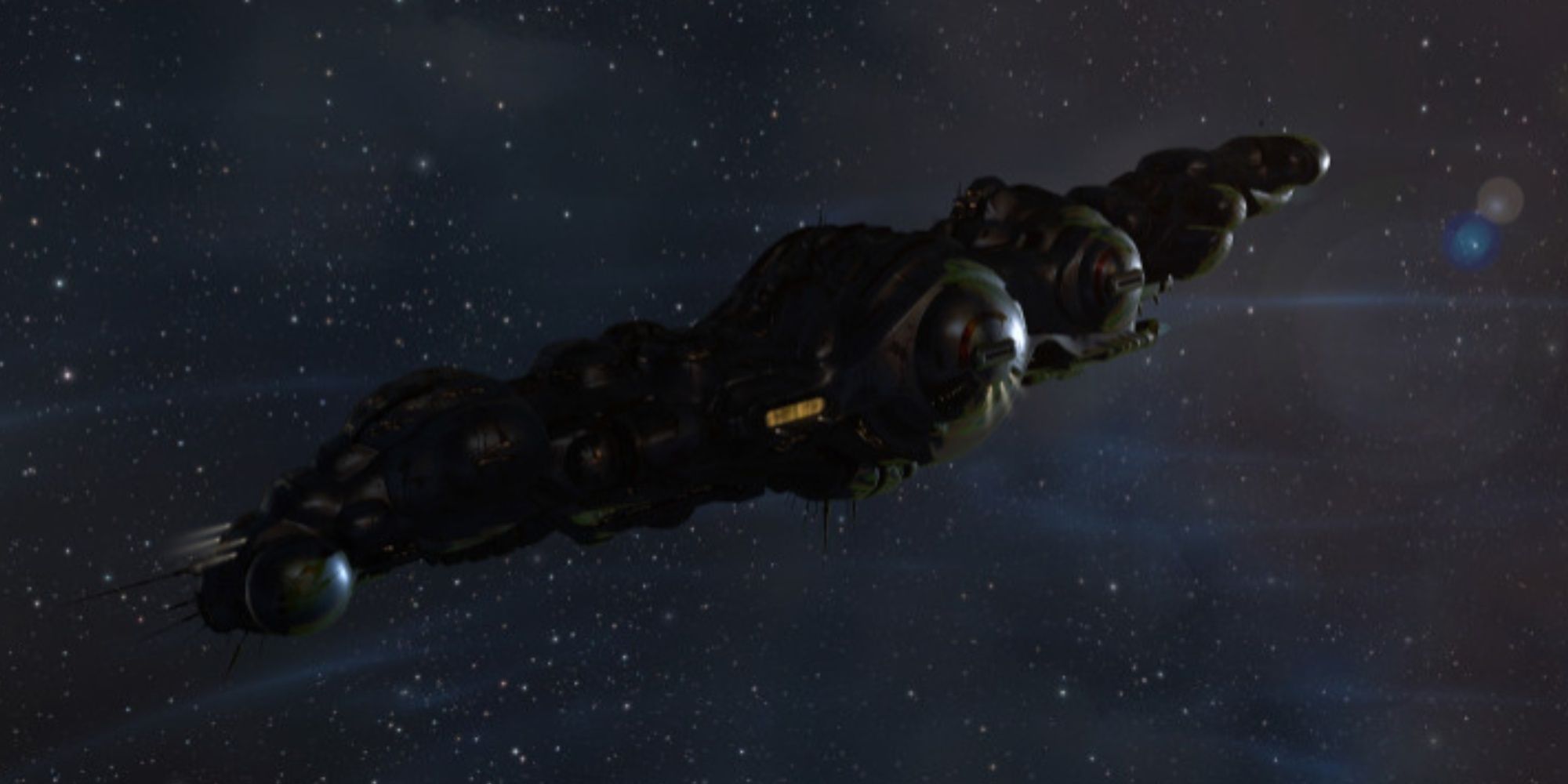 Image of the Supercarrier Floating In Space from EVE Online.