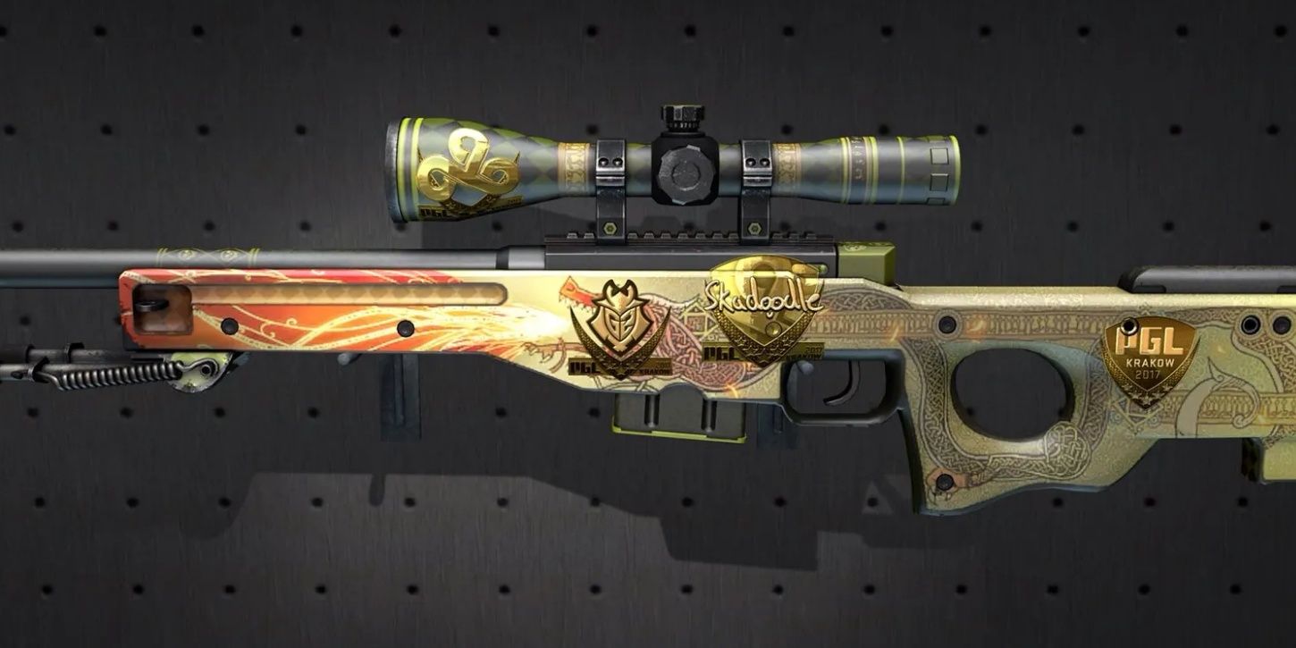 Image of the Dragon Lore AWP Skin from Counter-Strike: Global Offensive.