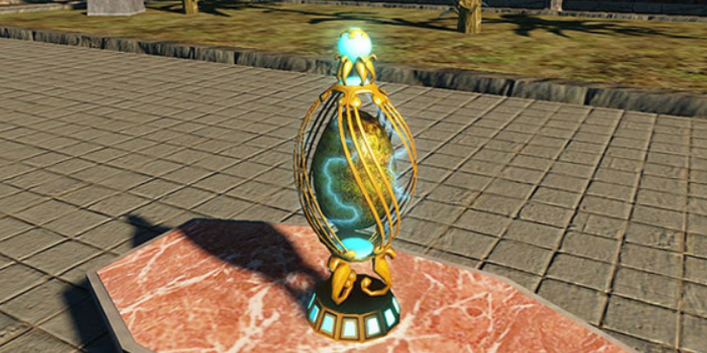 Image of the rare Atrox Queen dinosaur egg on display from Entropia Universe.