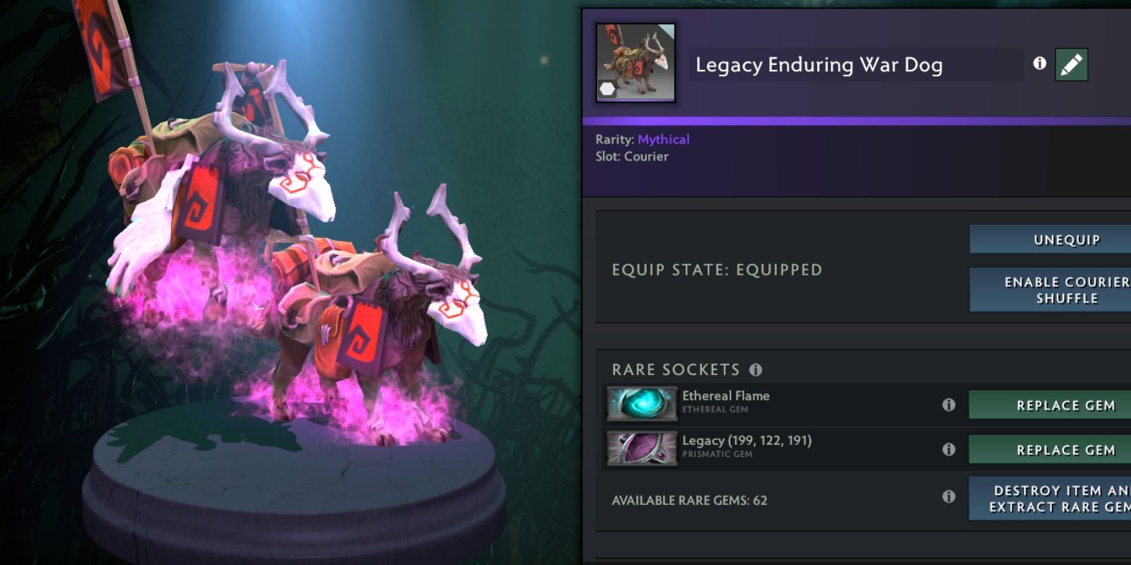 Image of the Ethereal Flames Pink Couriers Set from Dota 2.