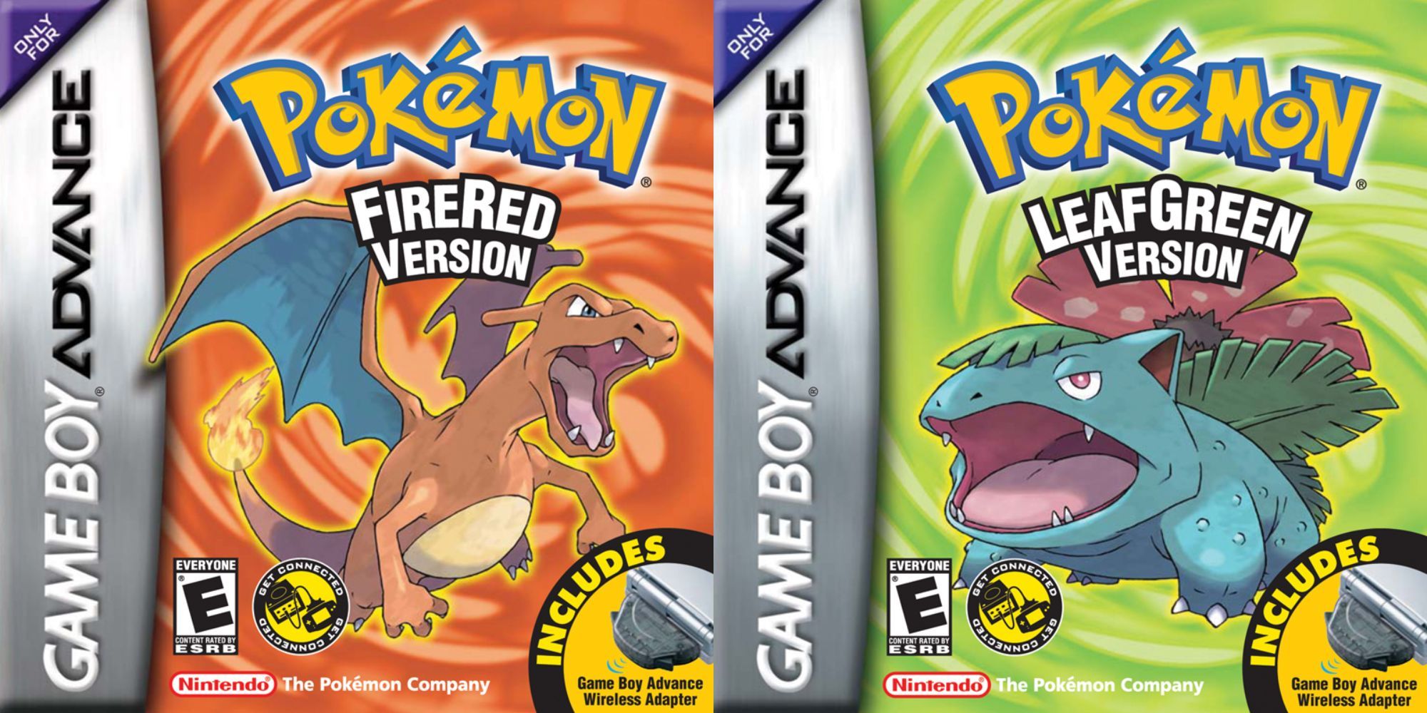 Official cover art of Pokemon FireRed And LeafGreen.