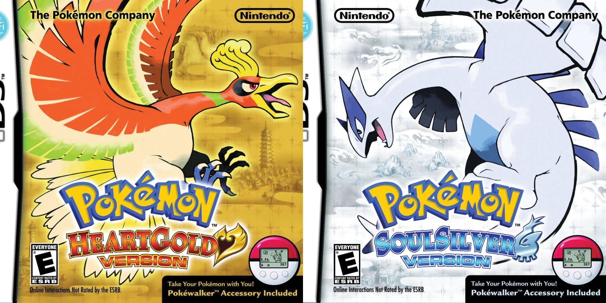 Official cover art of Pokemon HeartGold And SoulSilver.