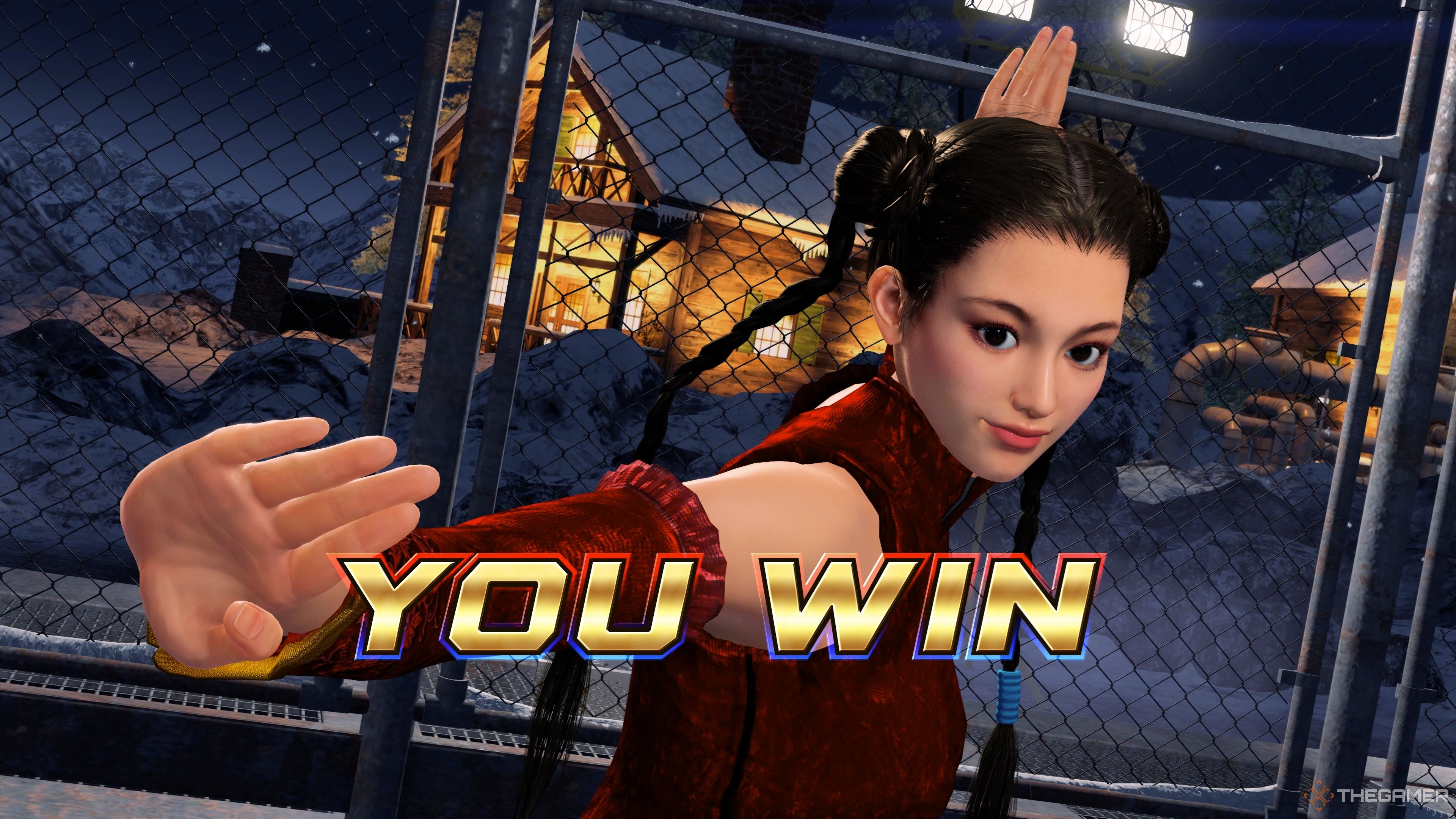 Pai Chan's victory screen in Virtua Fighter 5 Revo.