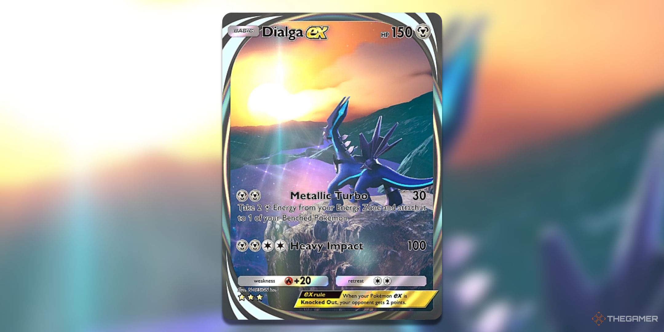 immersive rare Dialga ex Pokemon TCG Pocket Space Time Smackdown Card Art.