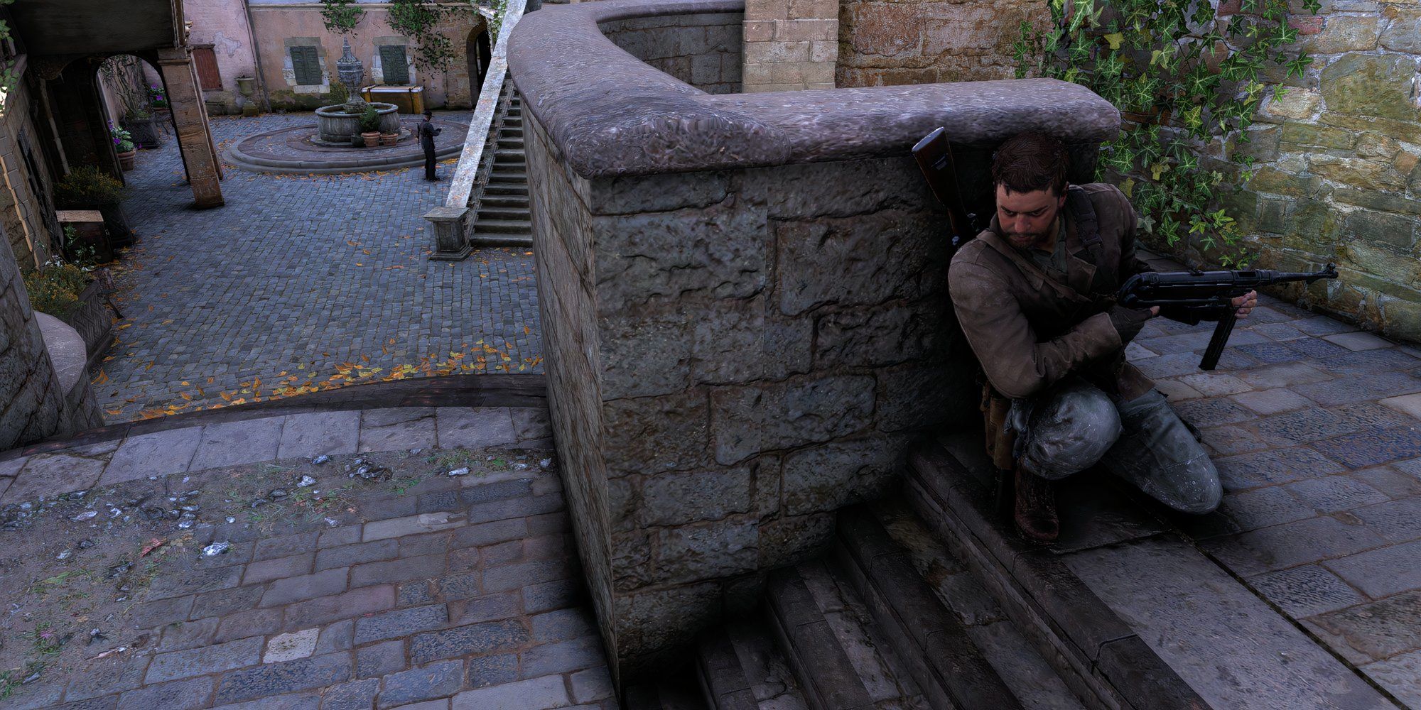 Taking cover in Sniper Elite Resistance