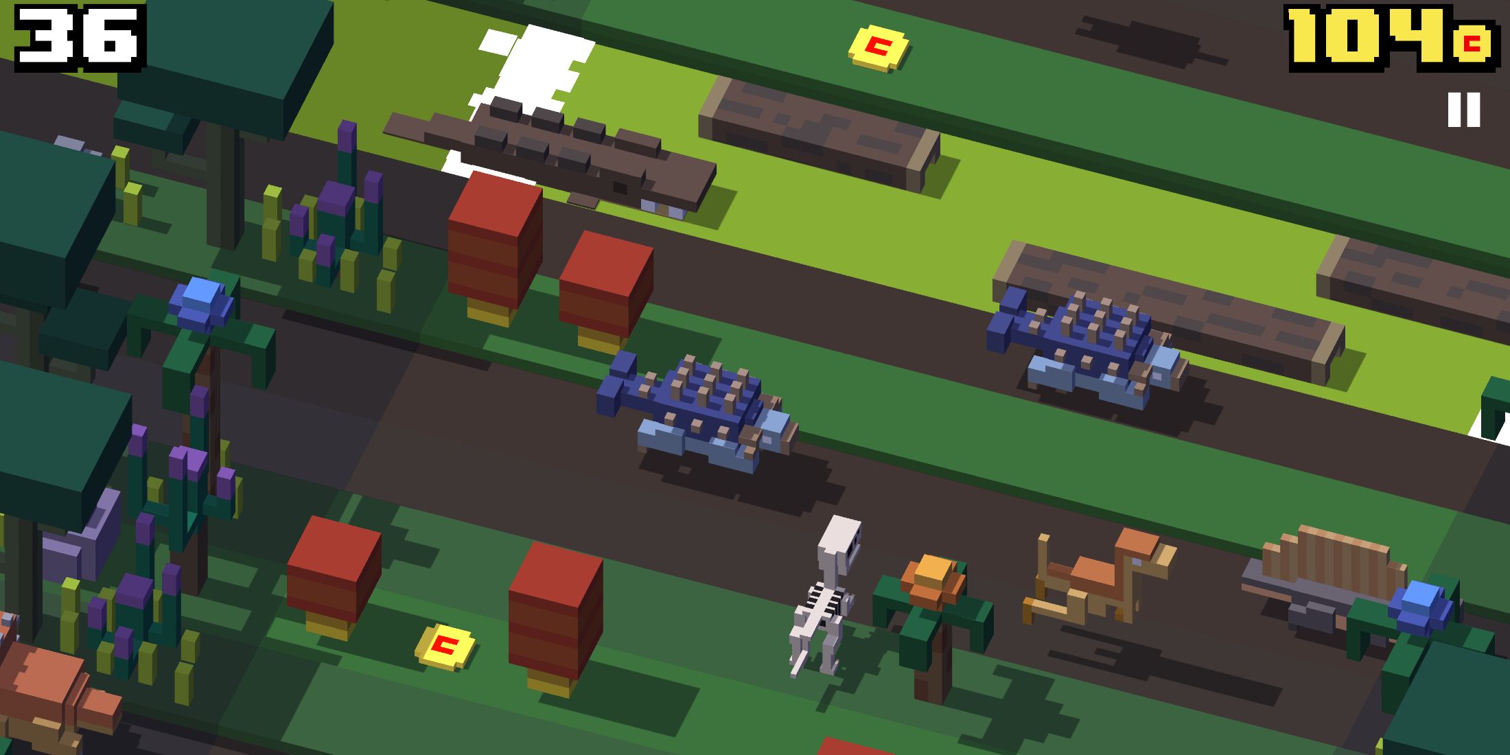 Snapshot showcasing Crossy Road gameplay 