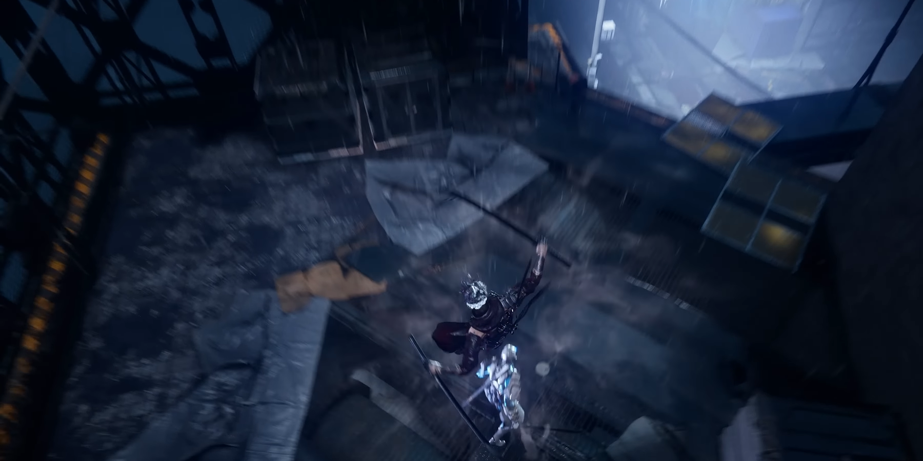 A Key Frame From The Ninja Gaiden 4 Reveal Trailer Revealing Yakumo Inititating A Stealthy Strike From Above