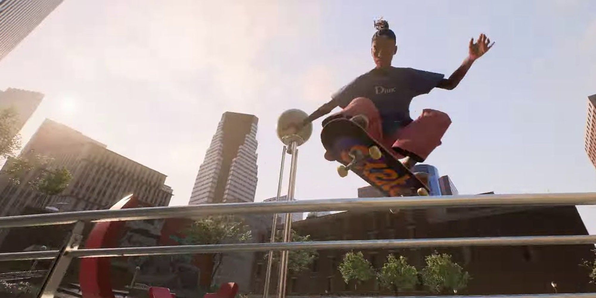 skateboarder performing a trick in skate