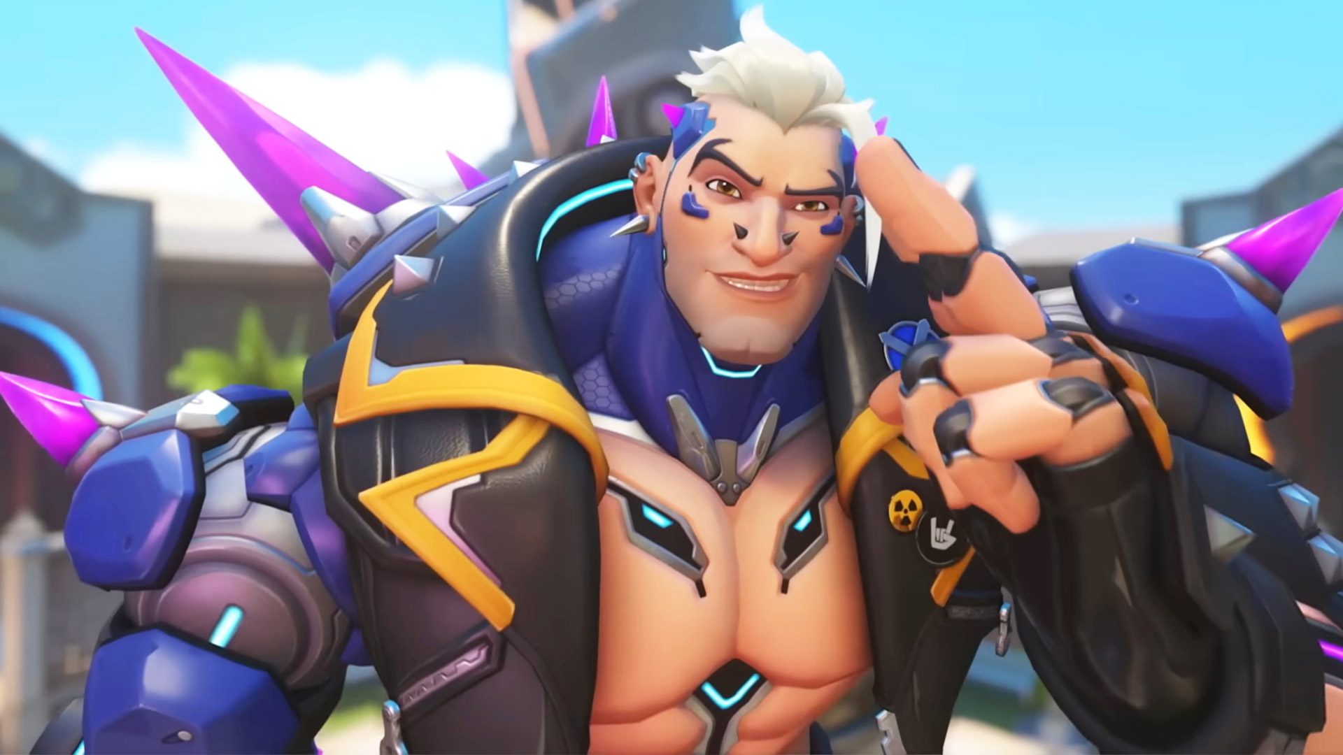 Overwatch 2 characters: Hazard with his various piercings and augmentations