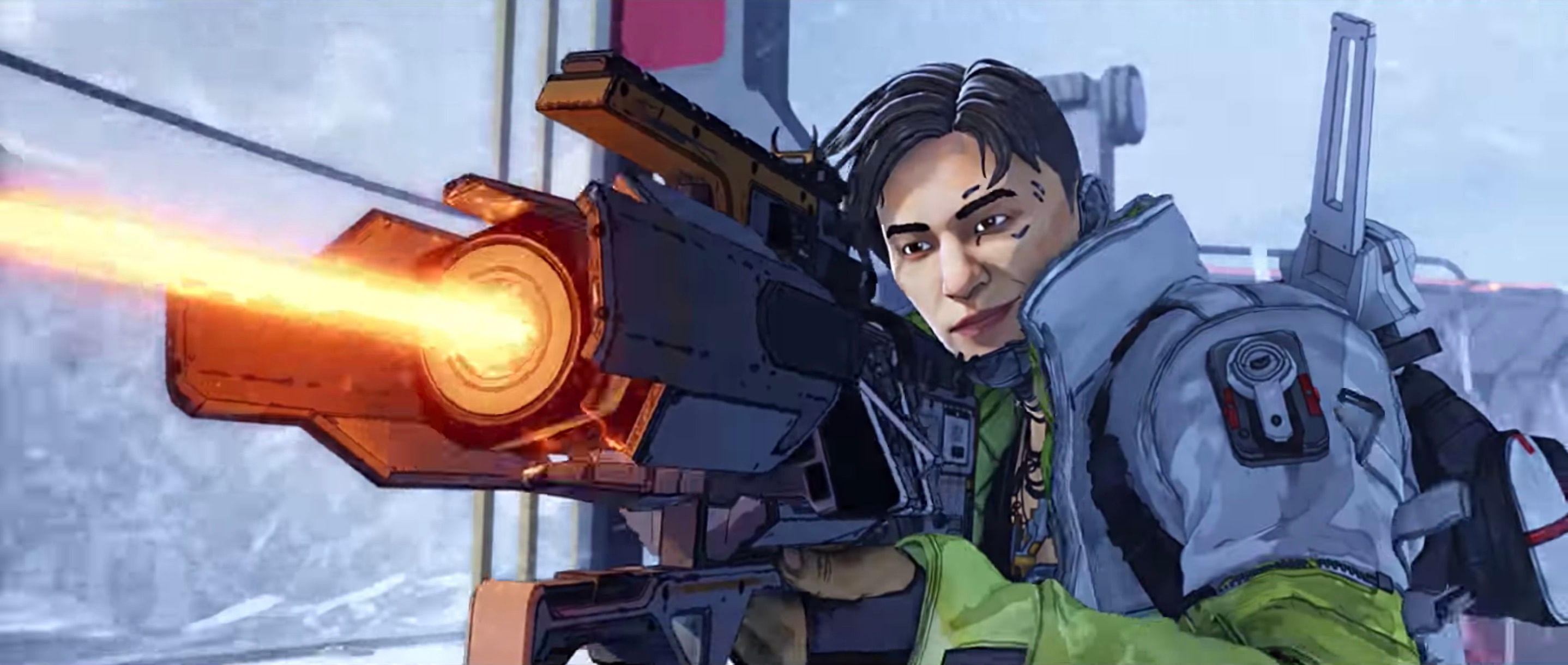 Crypto Shoots a Charge Rifle in Apex Legends