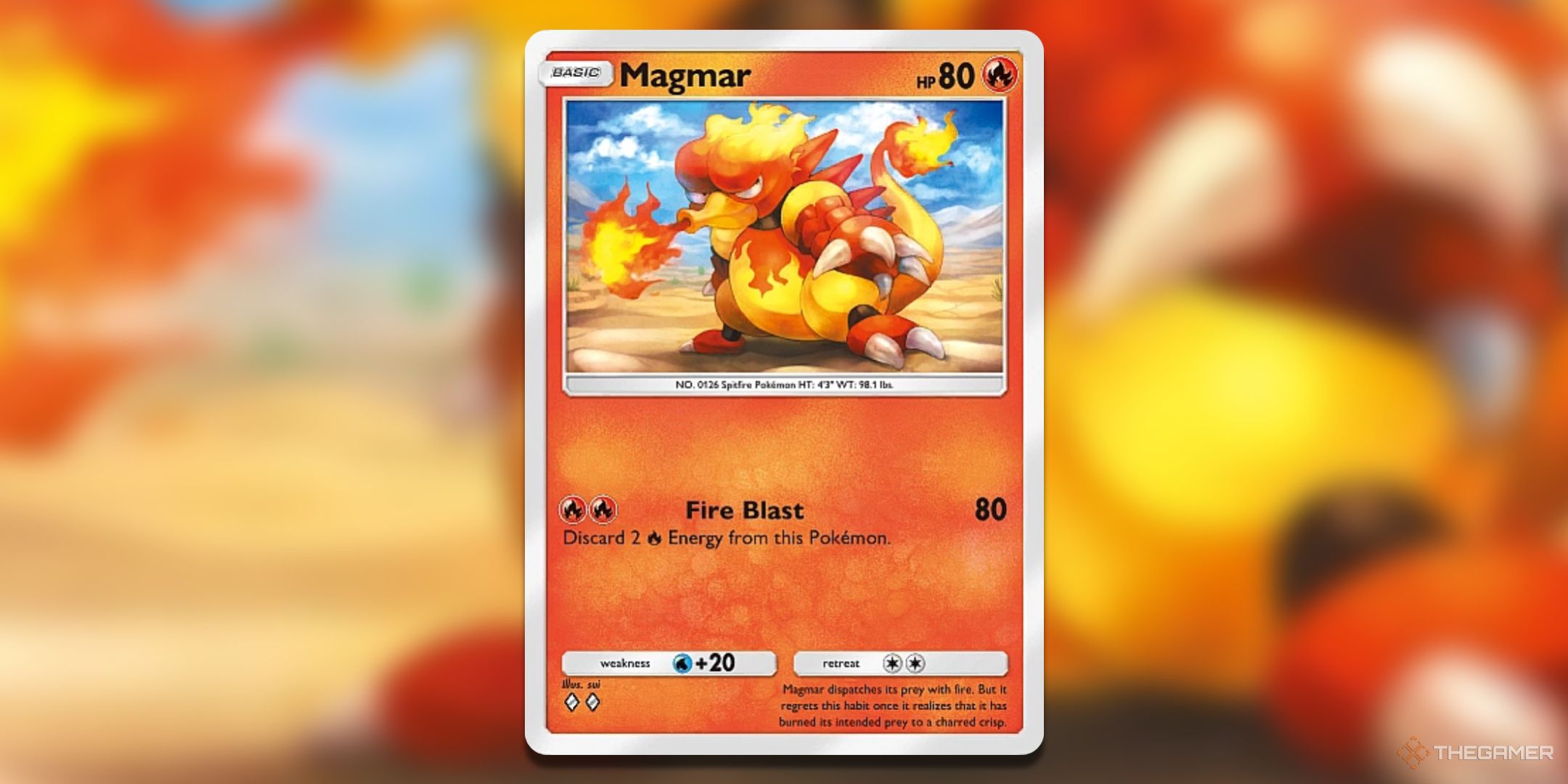 Magmar Mythical Island Pokemon TCG Pocket Card Art.