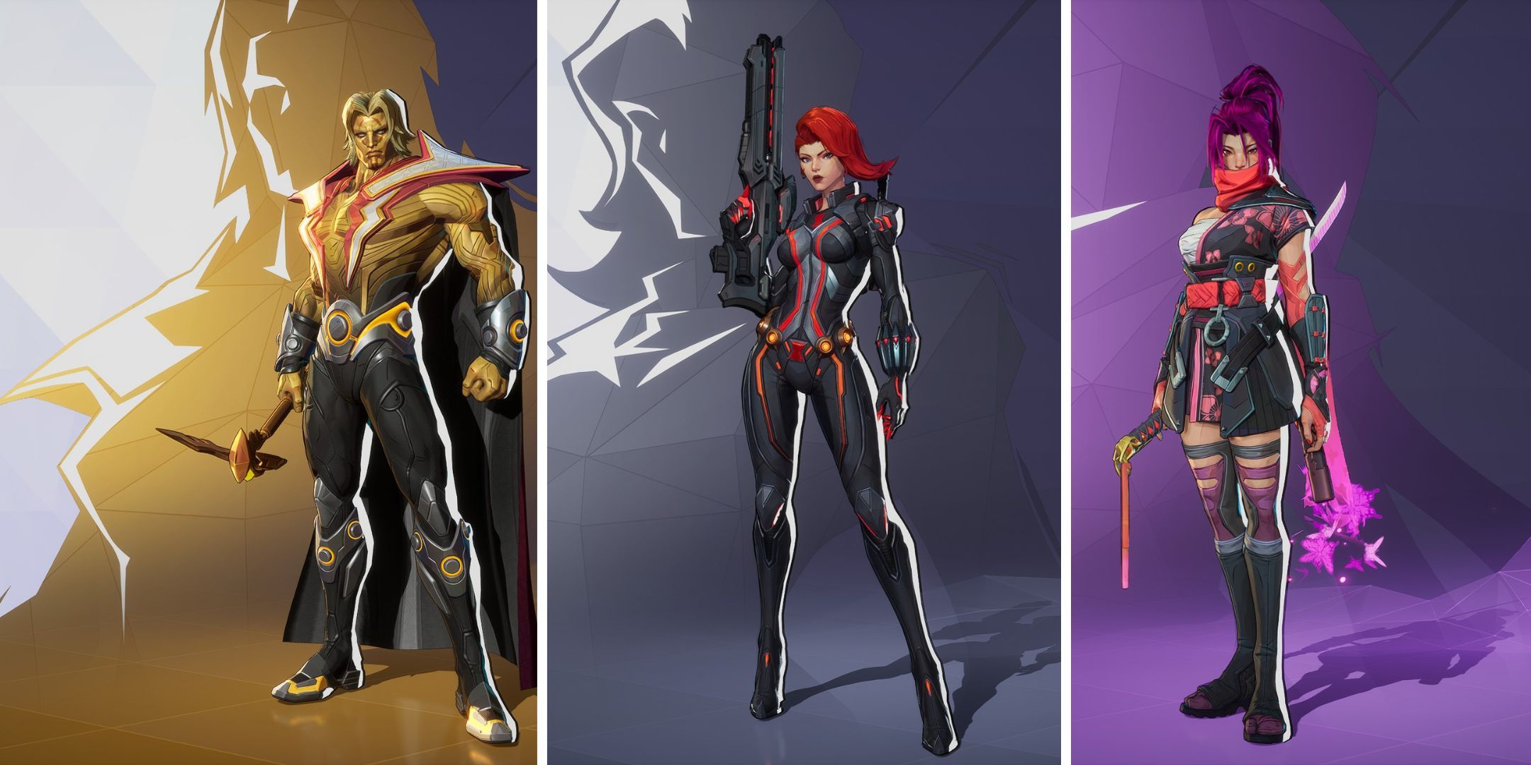 Marvel Rivals Header Image featuring Adam Warlock, Black Widow, and Psylocke.