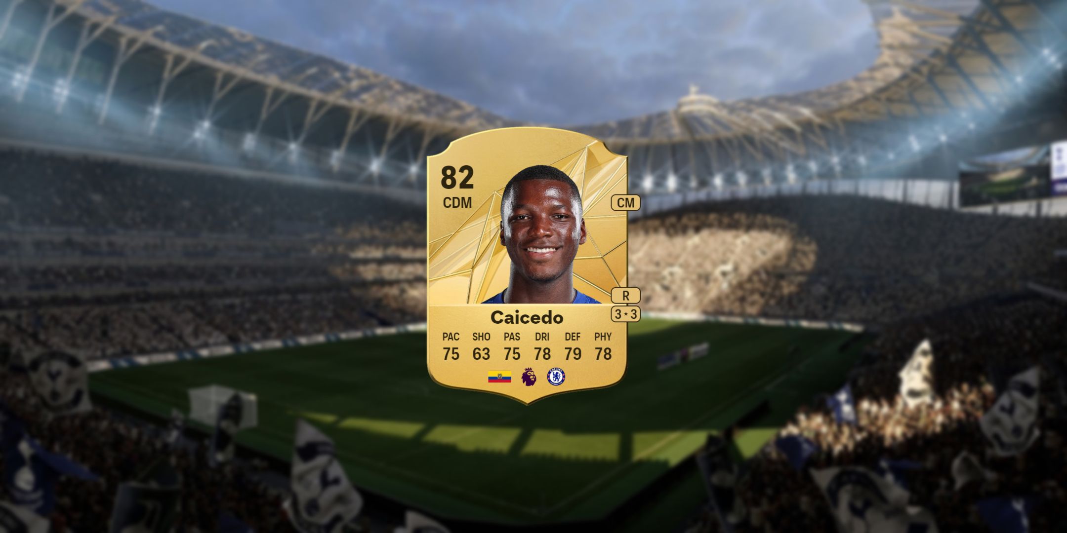 Moises Caicedo's card in EA Sports FC 25.