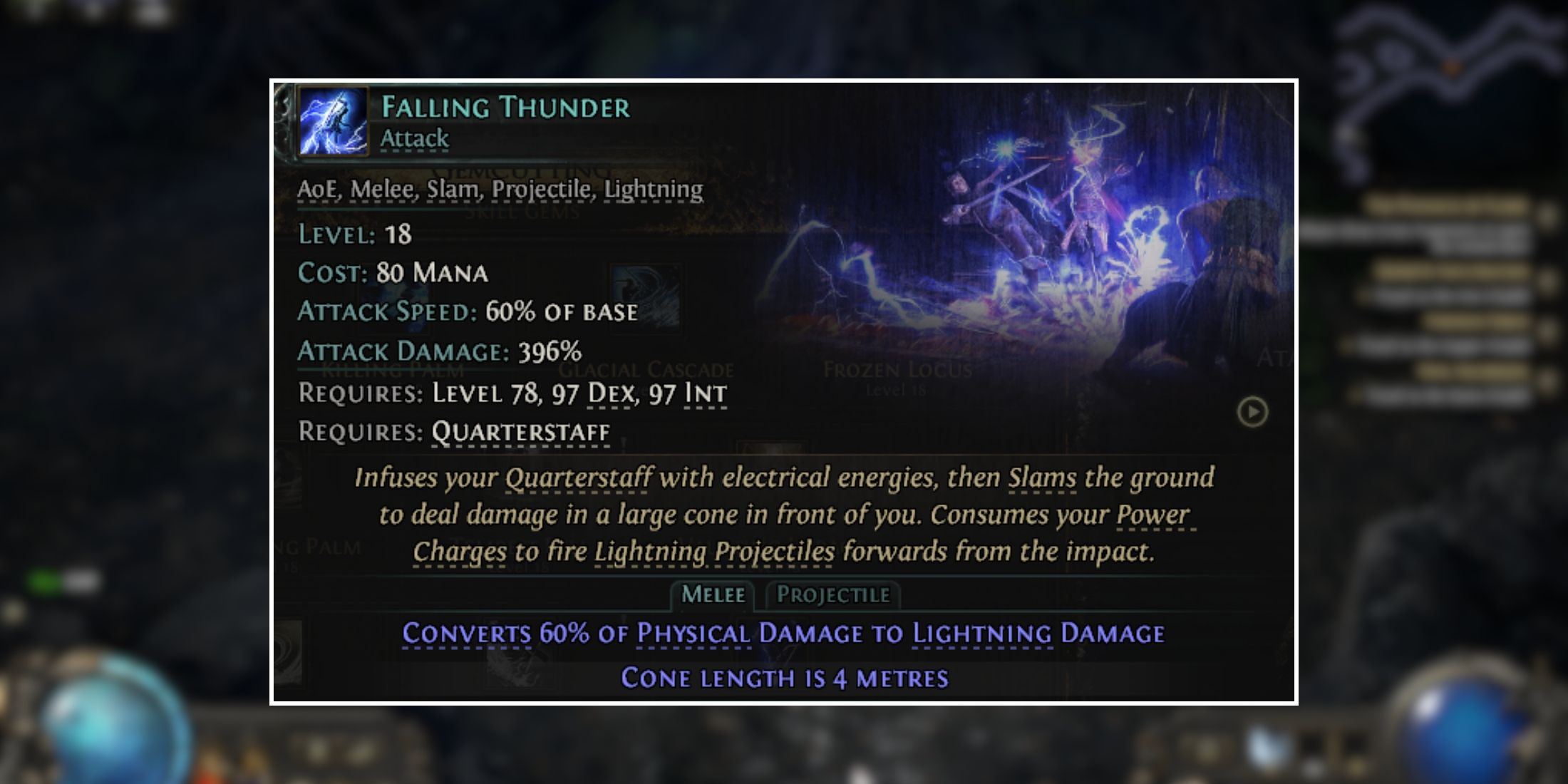 falling thunder monk skill gem in Path Of Exile 2