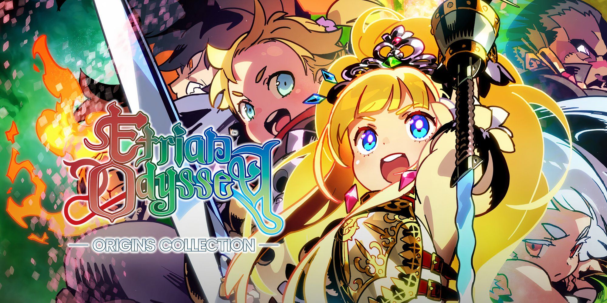 Promo art featuring characters in Etrian Odyssey Origins Collection