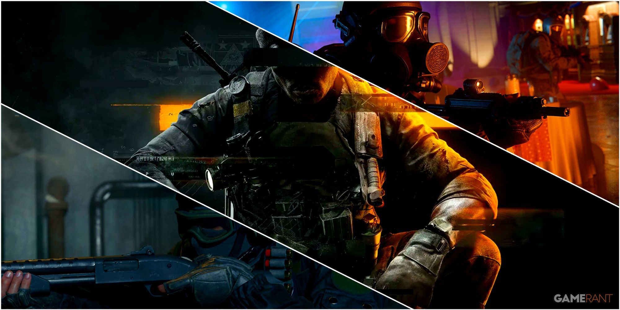 A Collage Of Key Art Showing A Soldiers Wielding Both A Shotgun & A Submachine Gun, Alongside Key Cover Art From Call Of Duty Black Ops 6-1