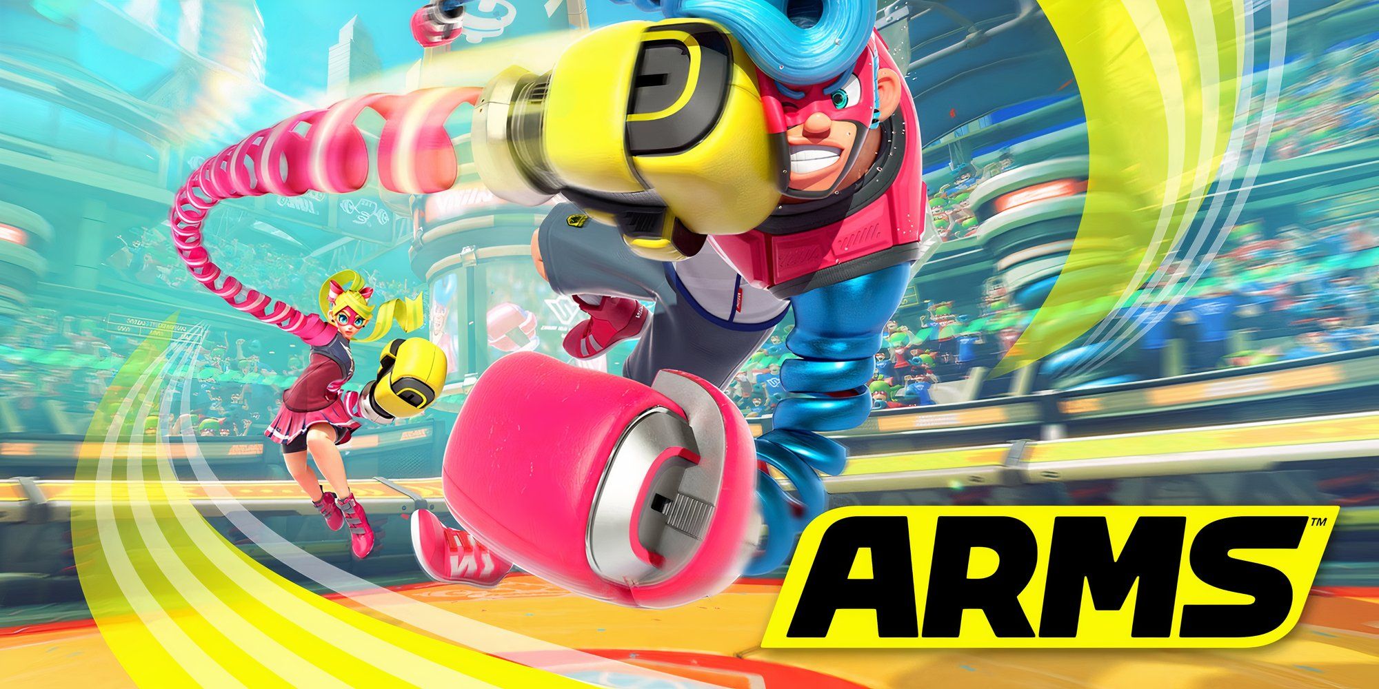 Promo art featuring characters in ARMS