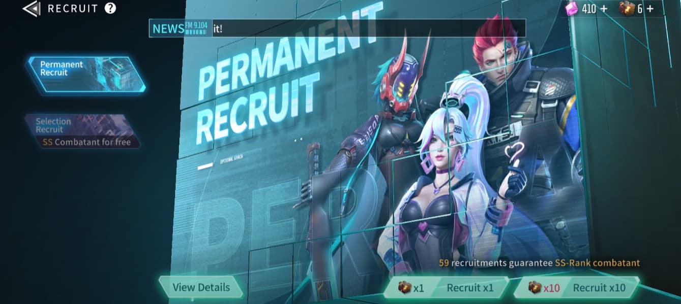 Cyber Rebellion Reroll and recruit center