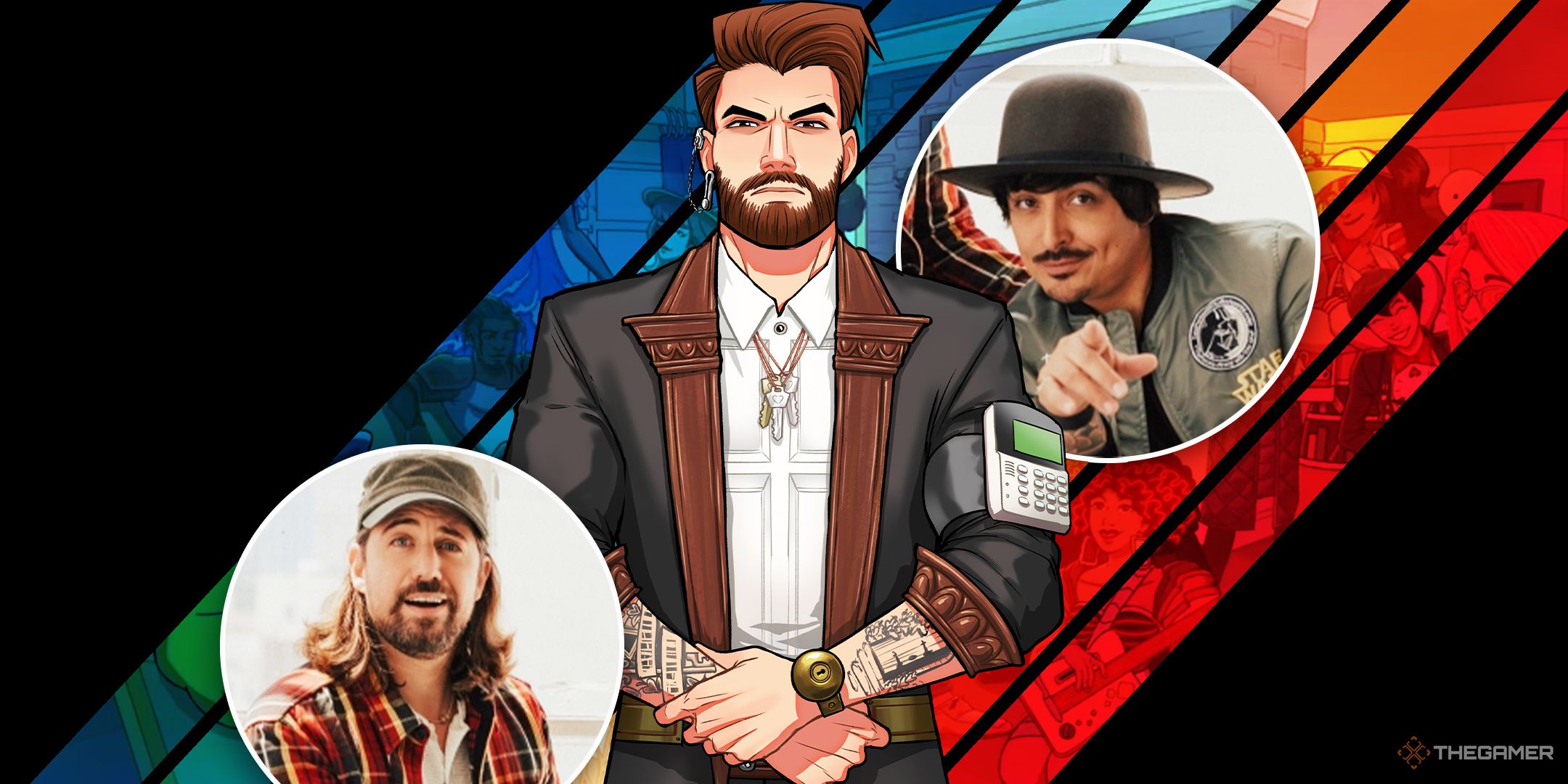 Ray Chase and Robbie Daymond with Dorian the Door's character reveal for Date Everything!