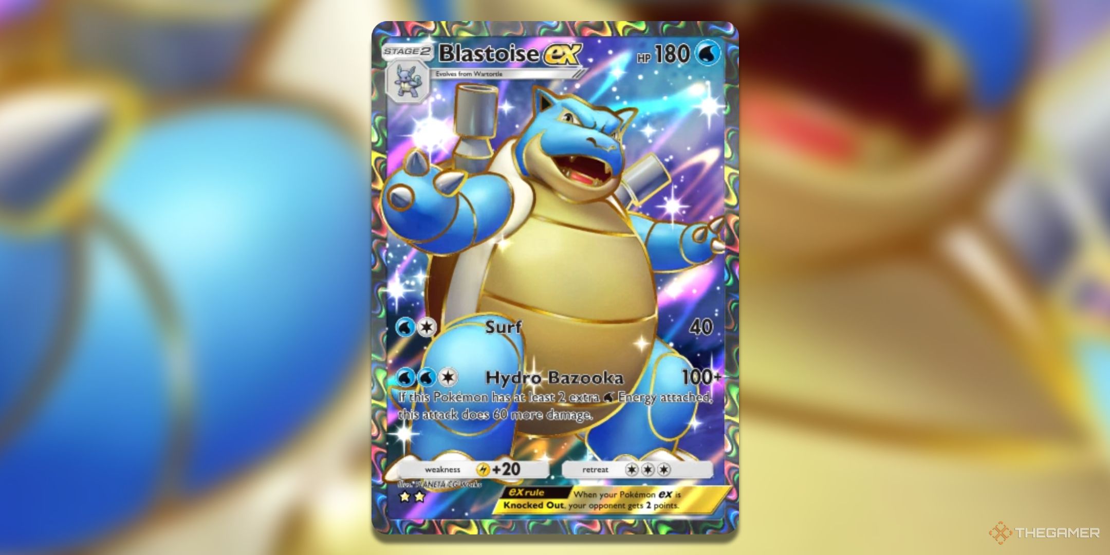 Full Art Blastoise ex Pokemon TCG Pocket Card Art.