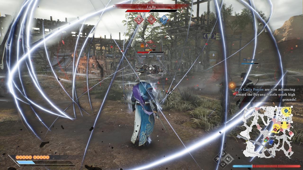 Fighting Lu Bu: Mounted and on-foot abilities